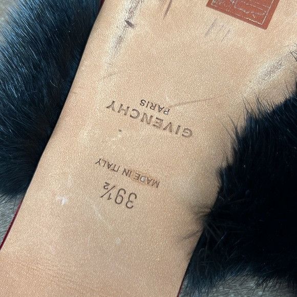 Givenchy Givenchy Bedford Mule Red Velvet and Black Mink Fur Slippers Size US 9.5 / IT 39.5 - 5 Thumbnail
