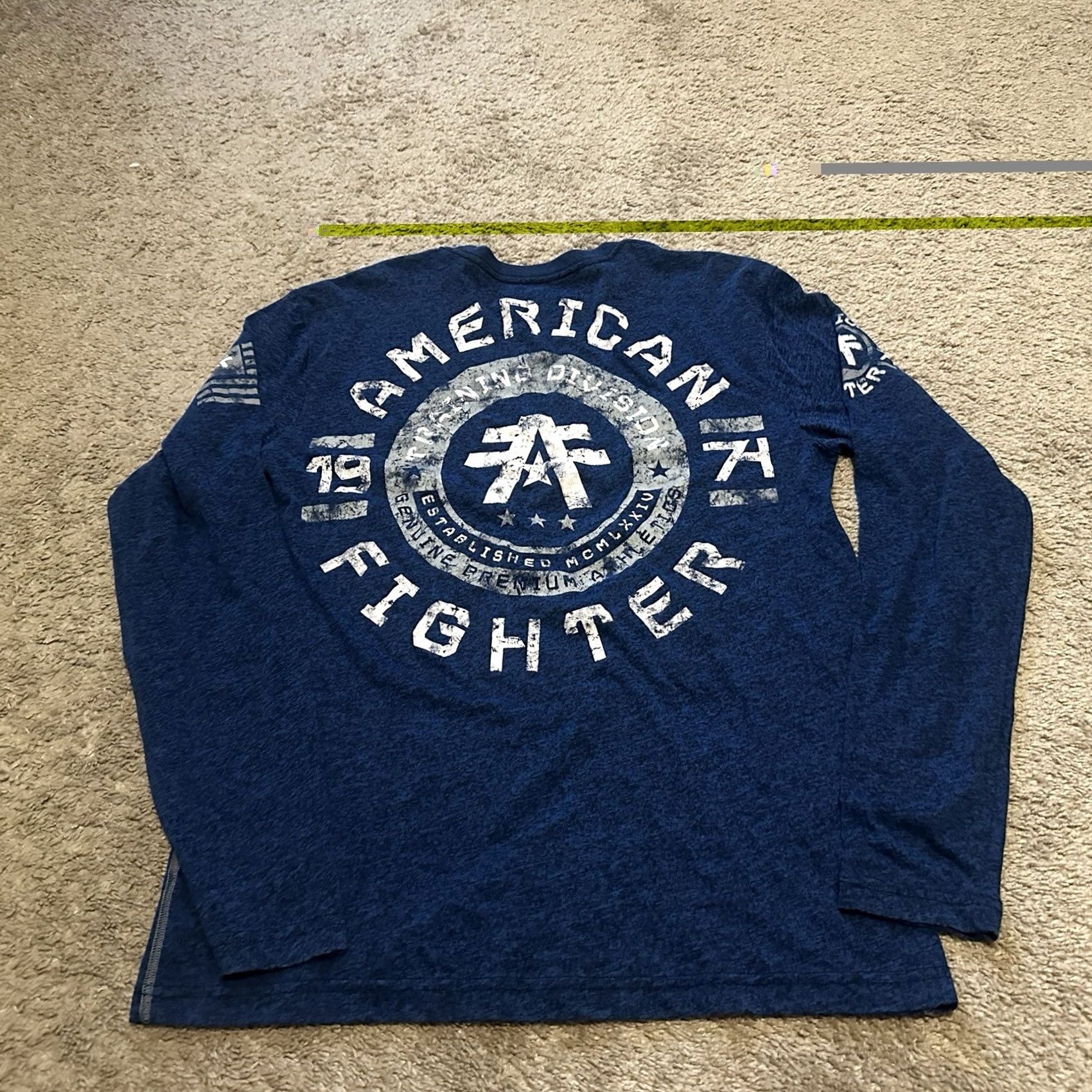 Vintage VINTAGE American Fighter Affliction Shirt Mens Large MMA Grunge Long Sleeve Blue Size US L / EU 52-54 / 3 - 3 Thumbnail