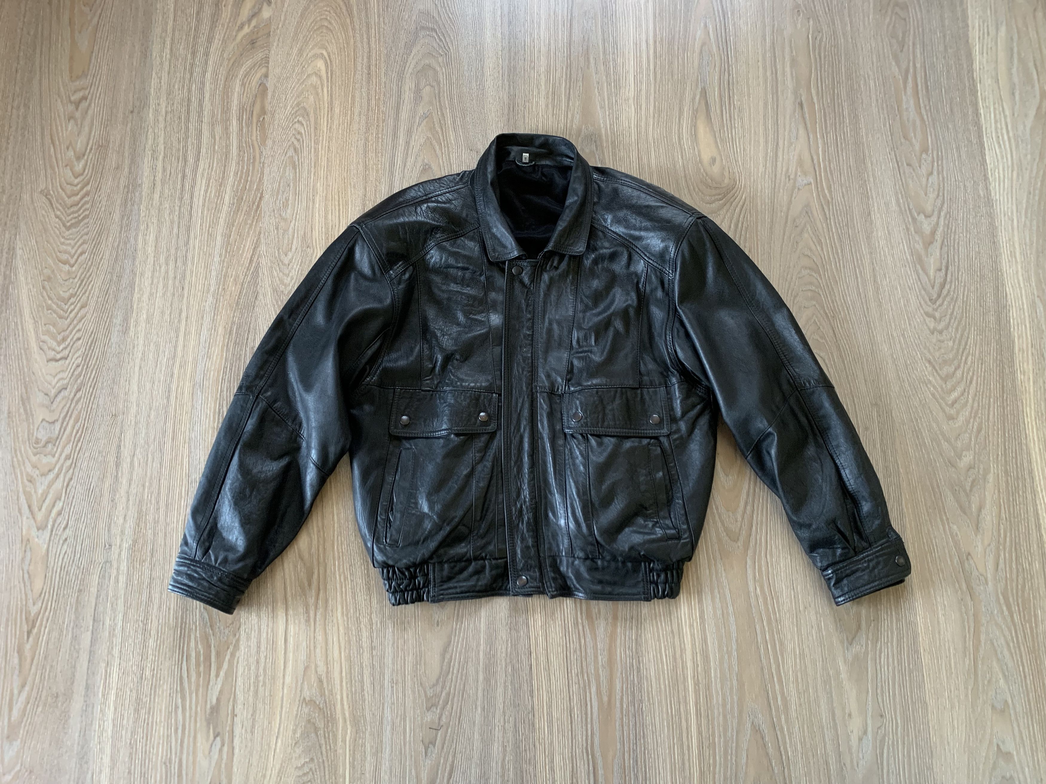 Vintage Vintage Black Leather Multi Pocket Jacket Size US M / EU 48-50 / 2 - 9 Thumbnail