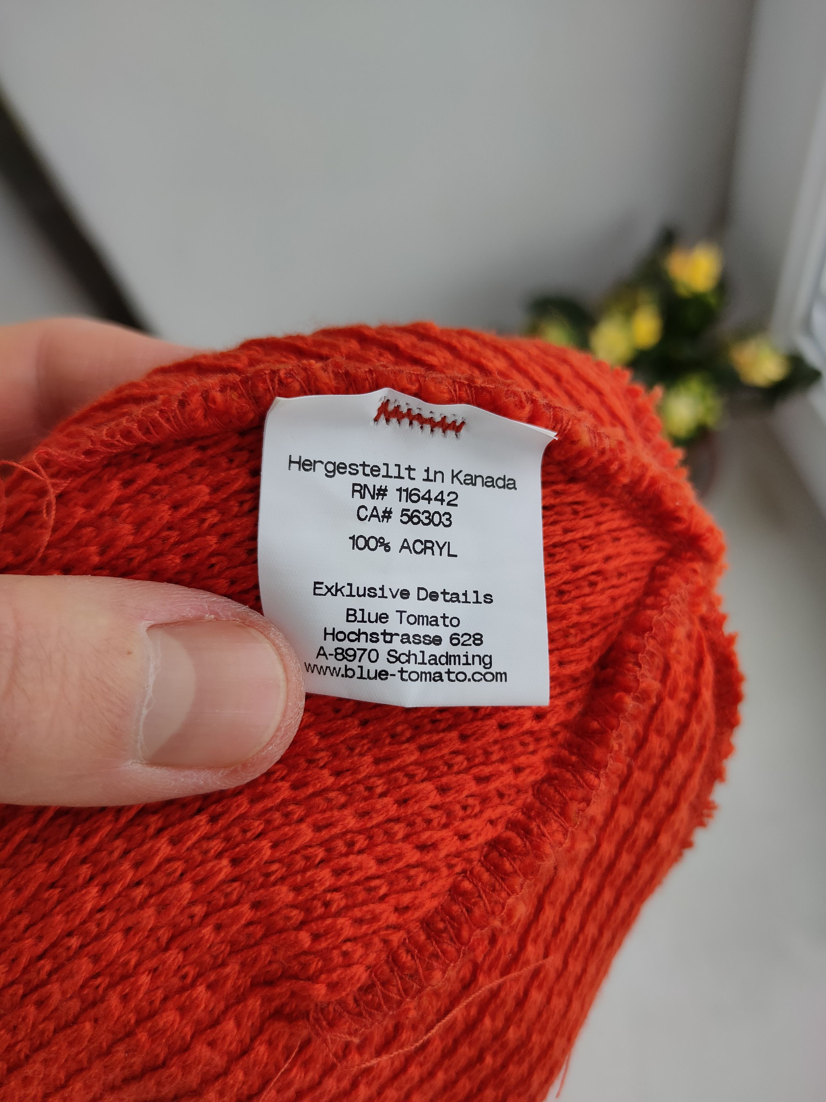 Dravus Dravus knitted orange beanie hat Size ONE SIZE - 3 Thumbnail