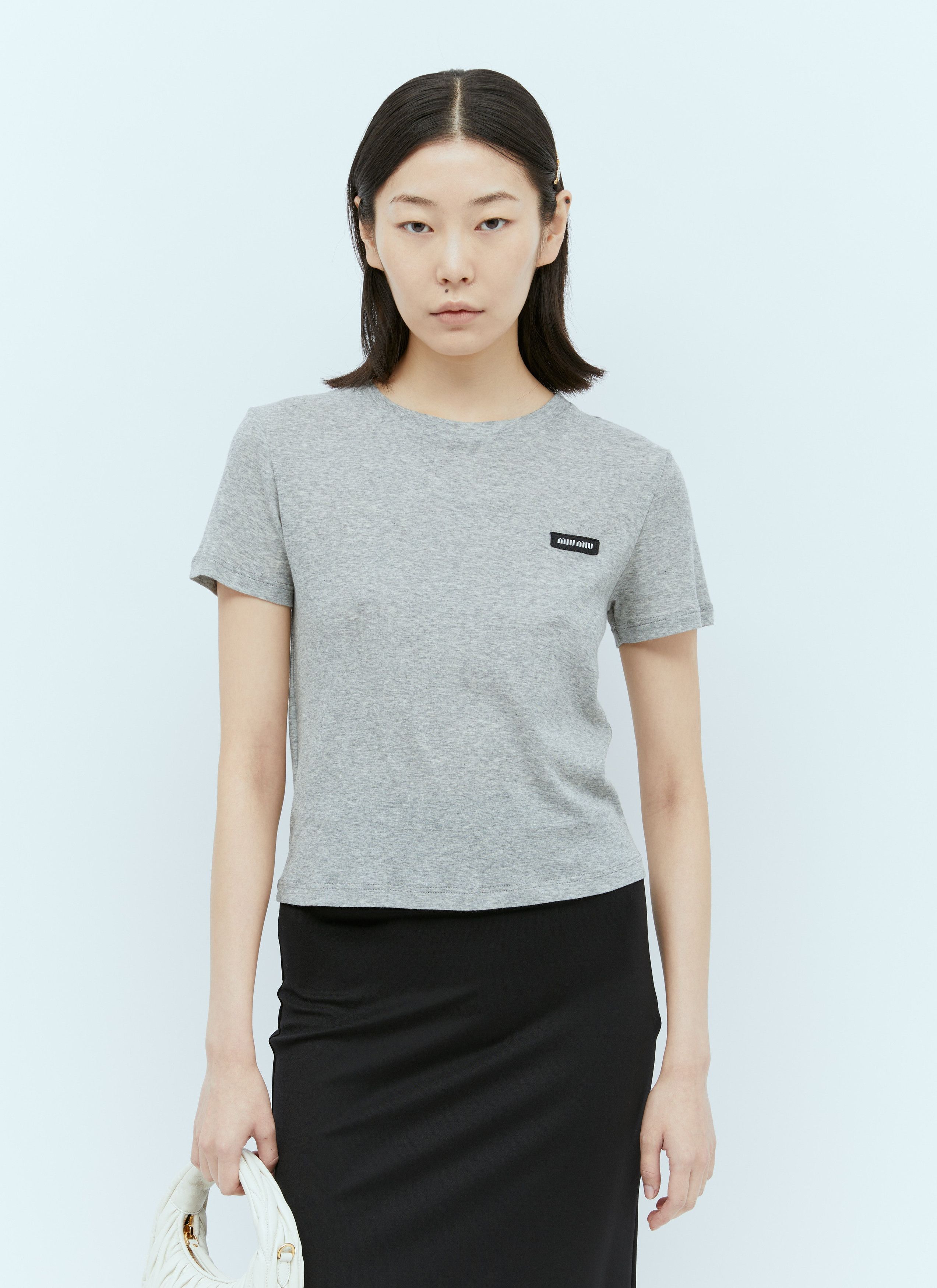 Miu Miu Logo Patch T-Shirt Size S / US 4 / IT 40 - 1 Thumbnail
