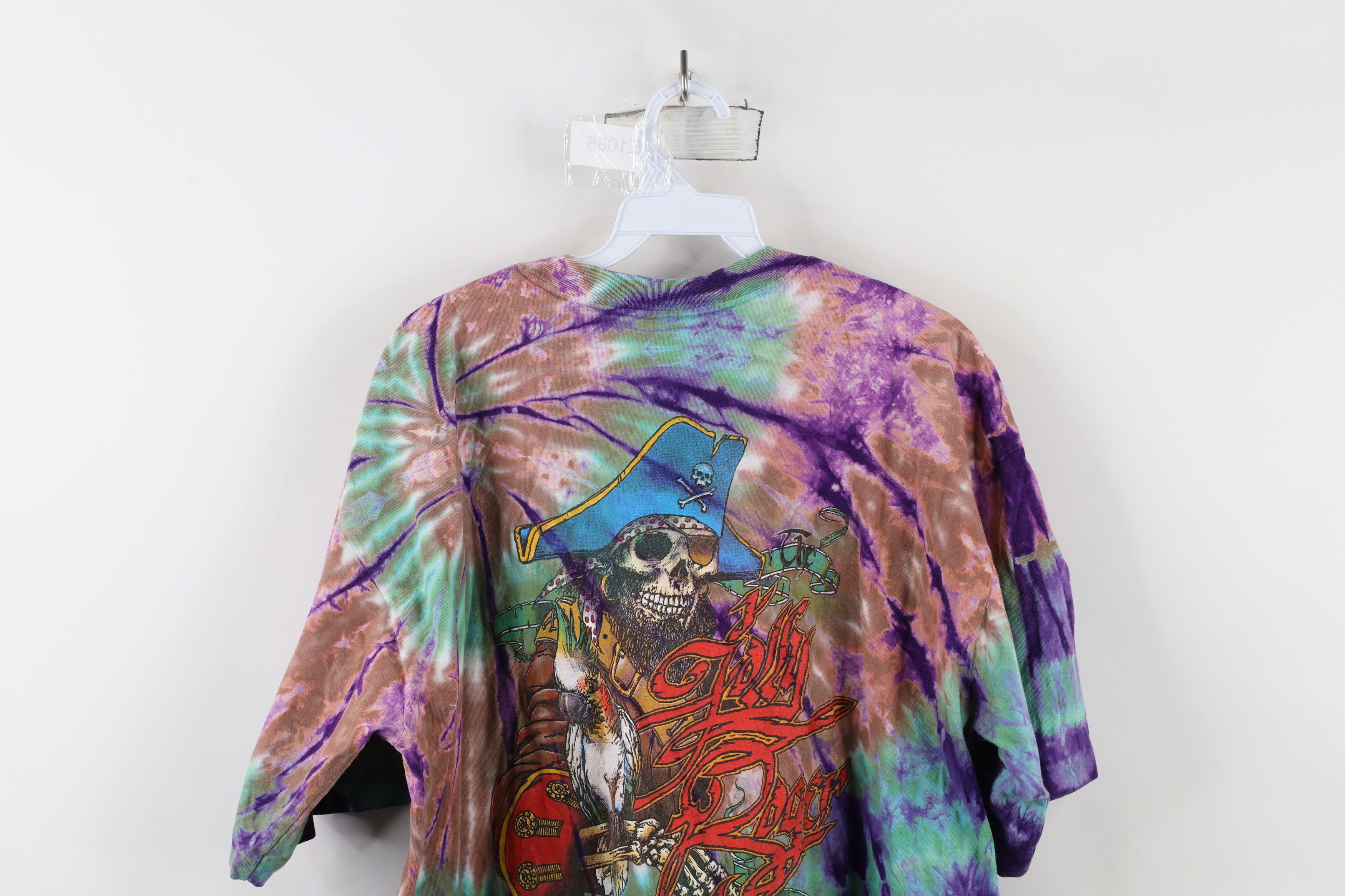 Vintage Vintage 90s Streetwear Roger Pirate Acid Wash T-Shirt USA Size US XL / EU 56 / 4 - 10 Thumbnail