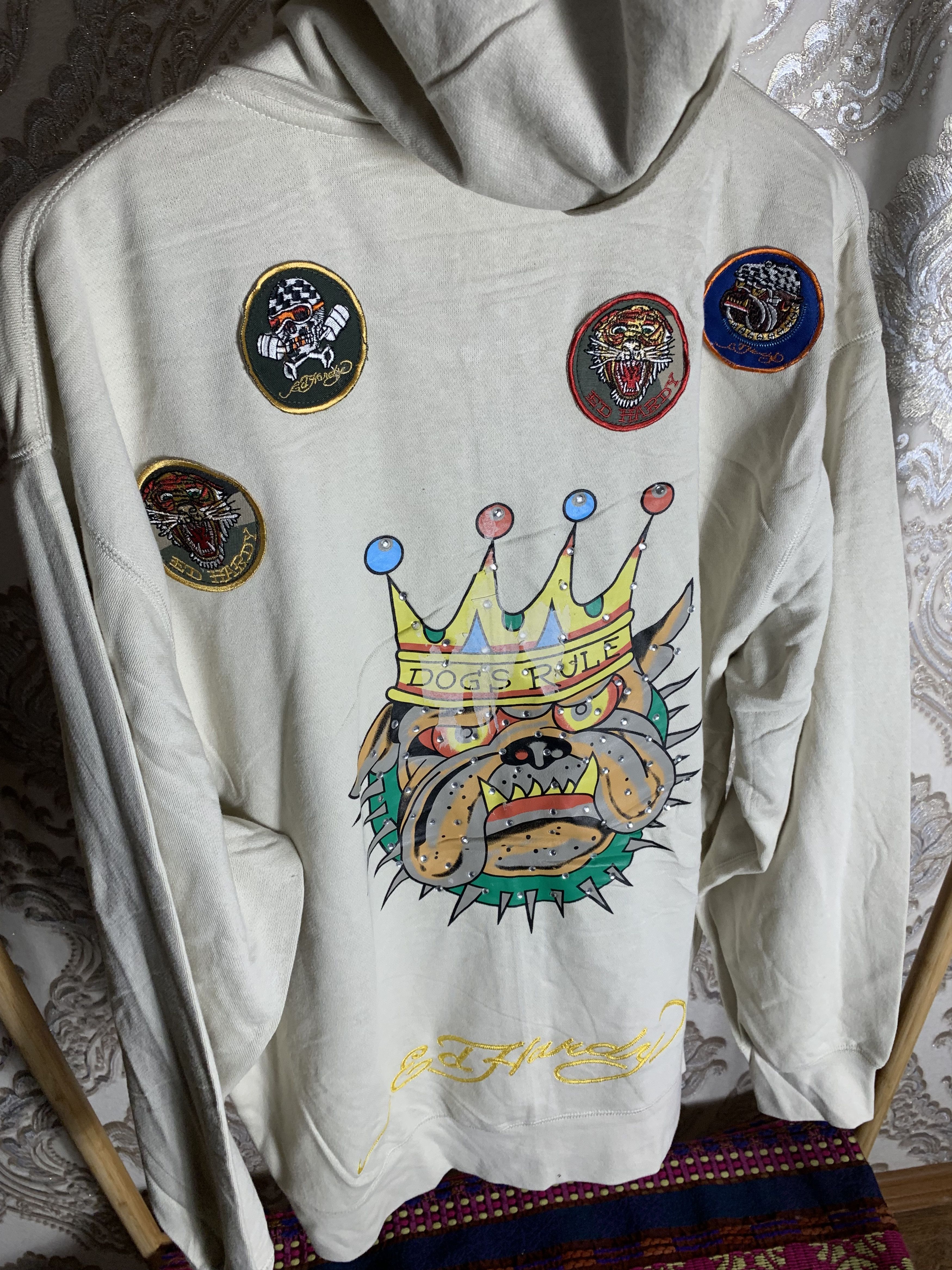 Ed Hardy VINTAGE ED HARDY BY CHRISTIAN AUDIGIER DESIGNER HOODIE Y2K Size US XXL / EU 58 / 5 - 11 Thumbnail