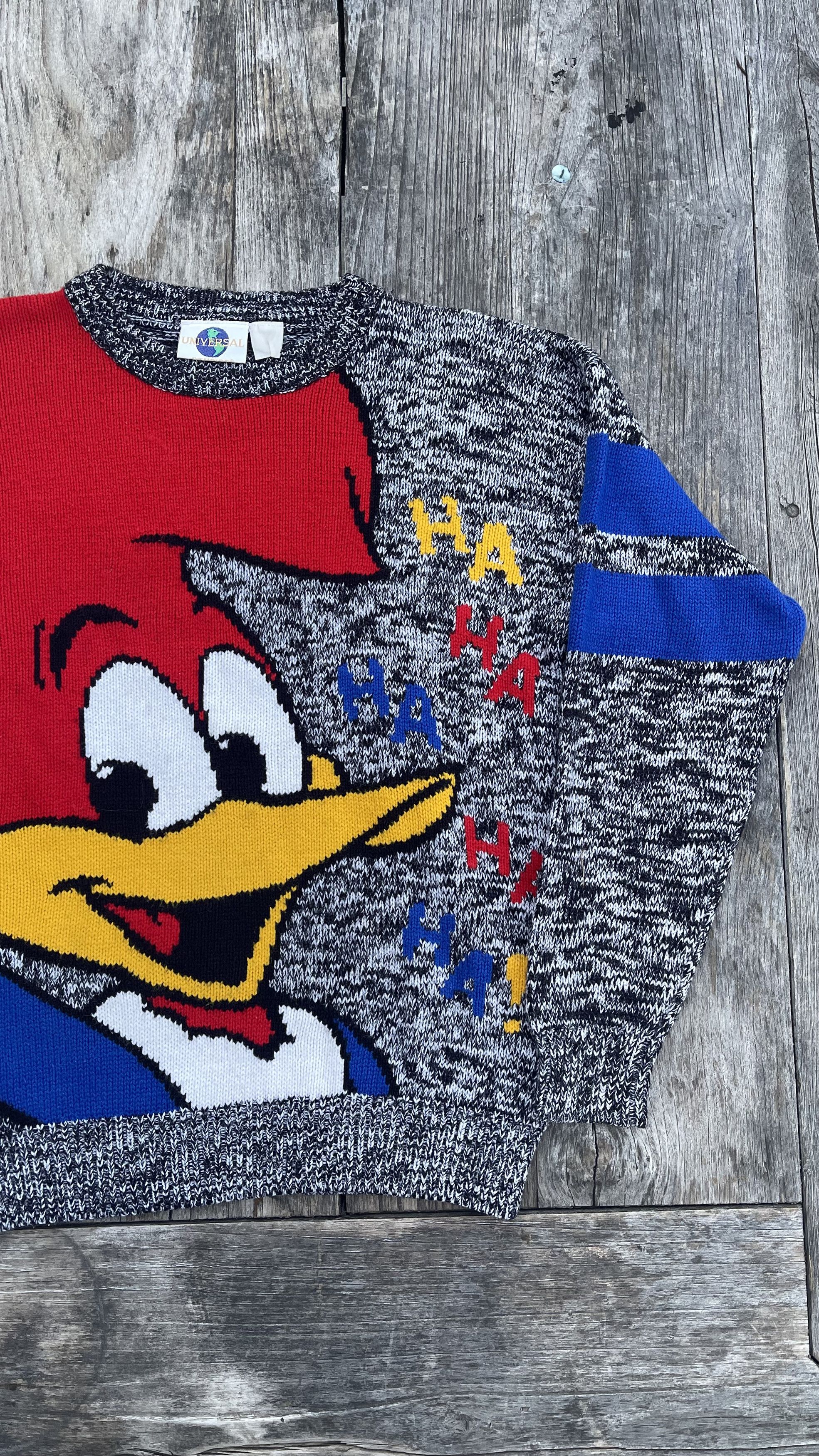 Universal Studios Vintage Universal Studios Woody the Woodpecker Knit Sweater Size US M / EU 48-50 / 2 - 2 Thumbnail