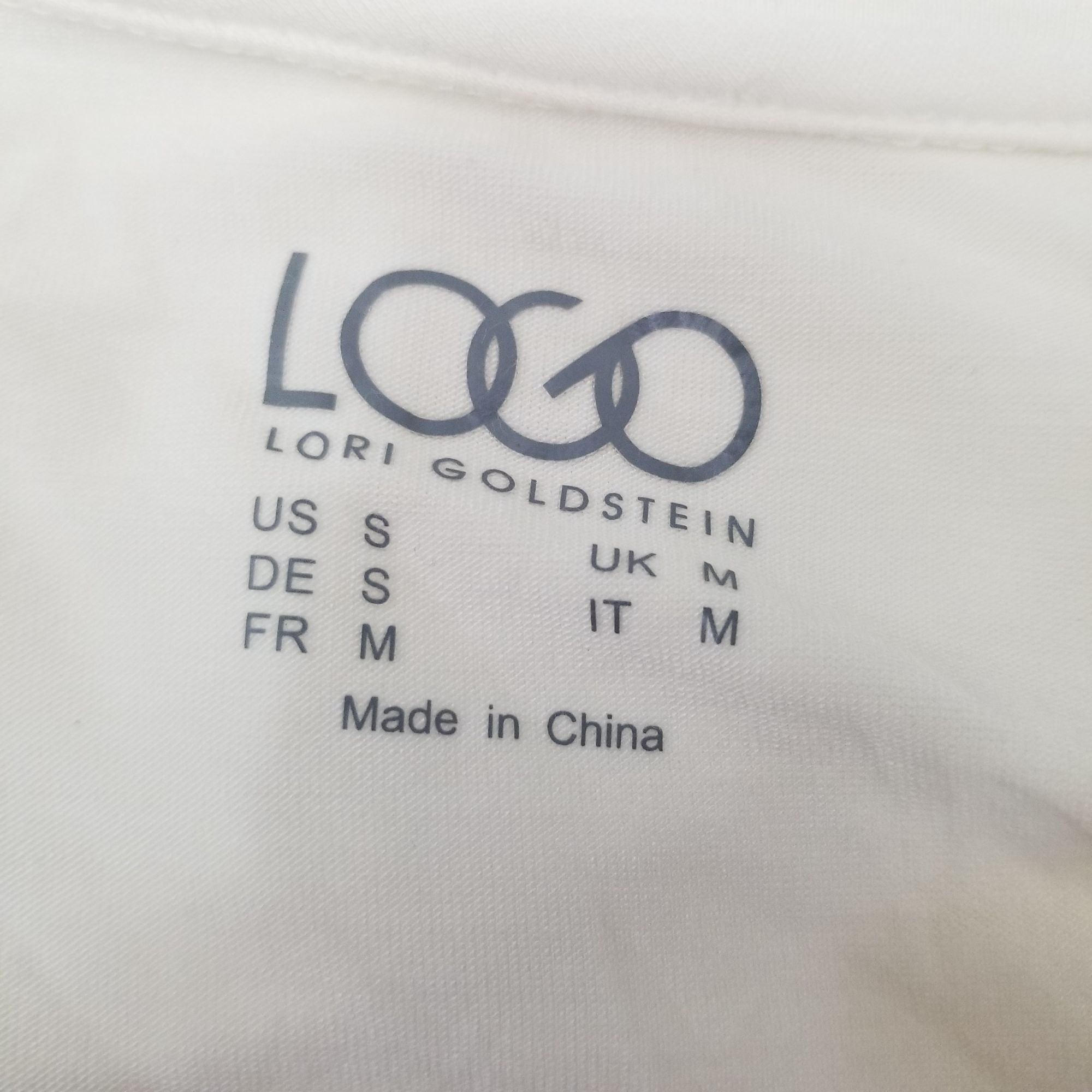 Other LOGO S White Yellow Tunic Top Stretch Knit Ruffle Hem Lori G Size S / US 4 / IT 40 - 6 Thumbnail