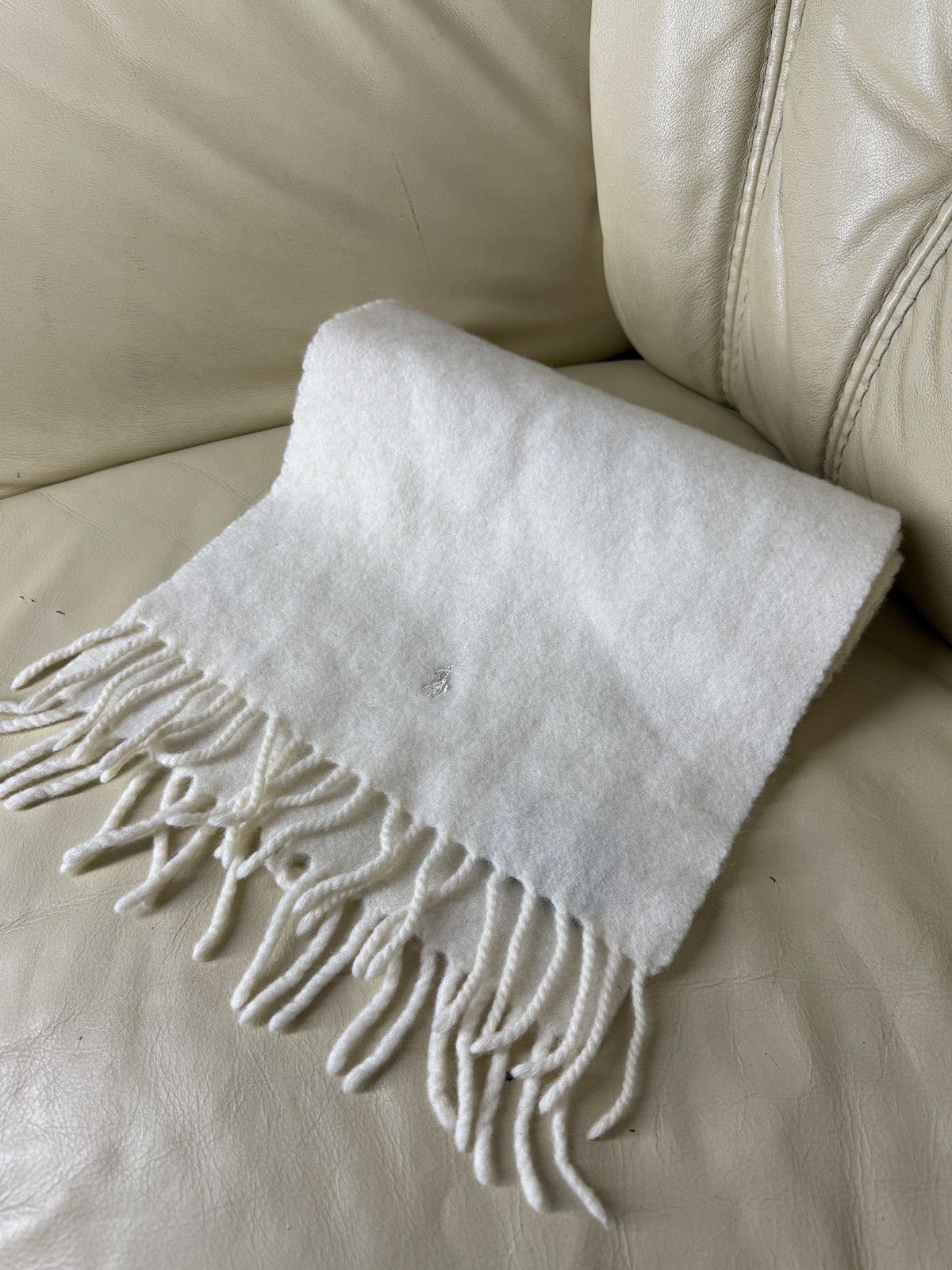 Polo Ralph Lauren Vintage Polo Ralph Lauren Wool Scarf Muffer white beige Size ONE SIZE - 10 Thumbnail