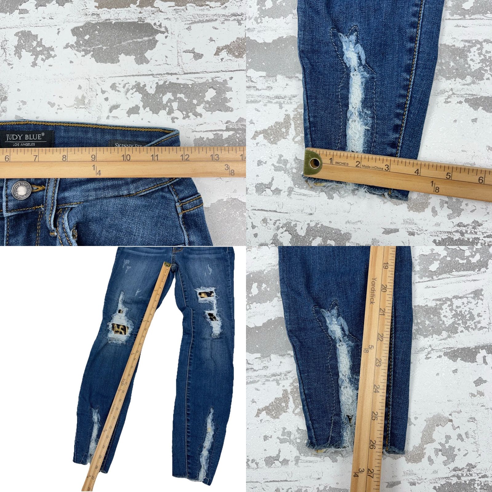 Vintage Judy Blue Jeans Women Skinny Mid Rise 25 Blue Denim 5-Pocket Distressed? No. 26in Inseam Slim Classic Modern Pants Size 25 Womens Jeans Size 42" / US 20 - 8 Thumbnail