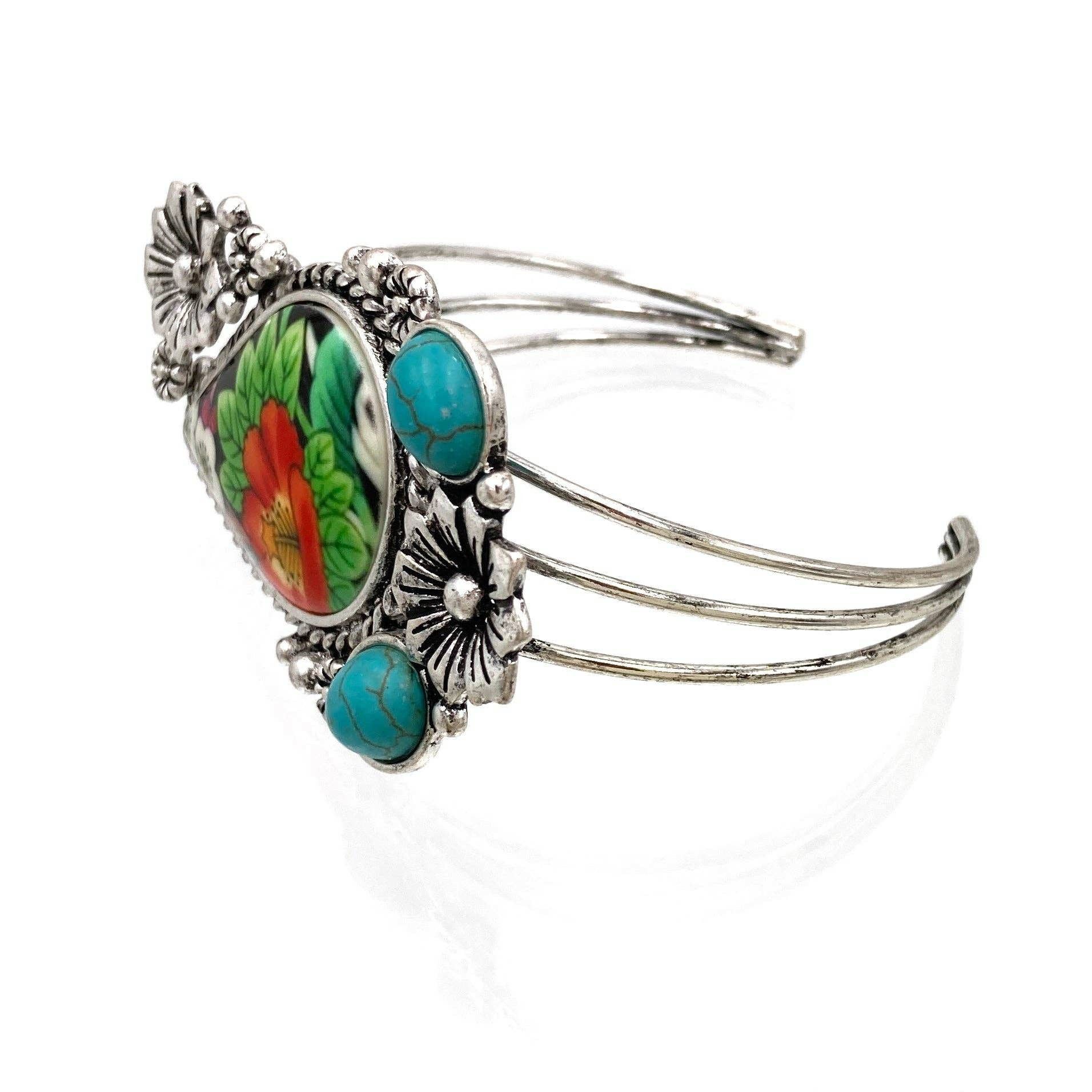 Other Boho Southwestern Turquoise Blossom Teardrop Resin Floral Ba Size ONE SIZE - 4 Thumbnail
