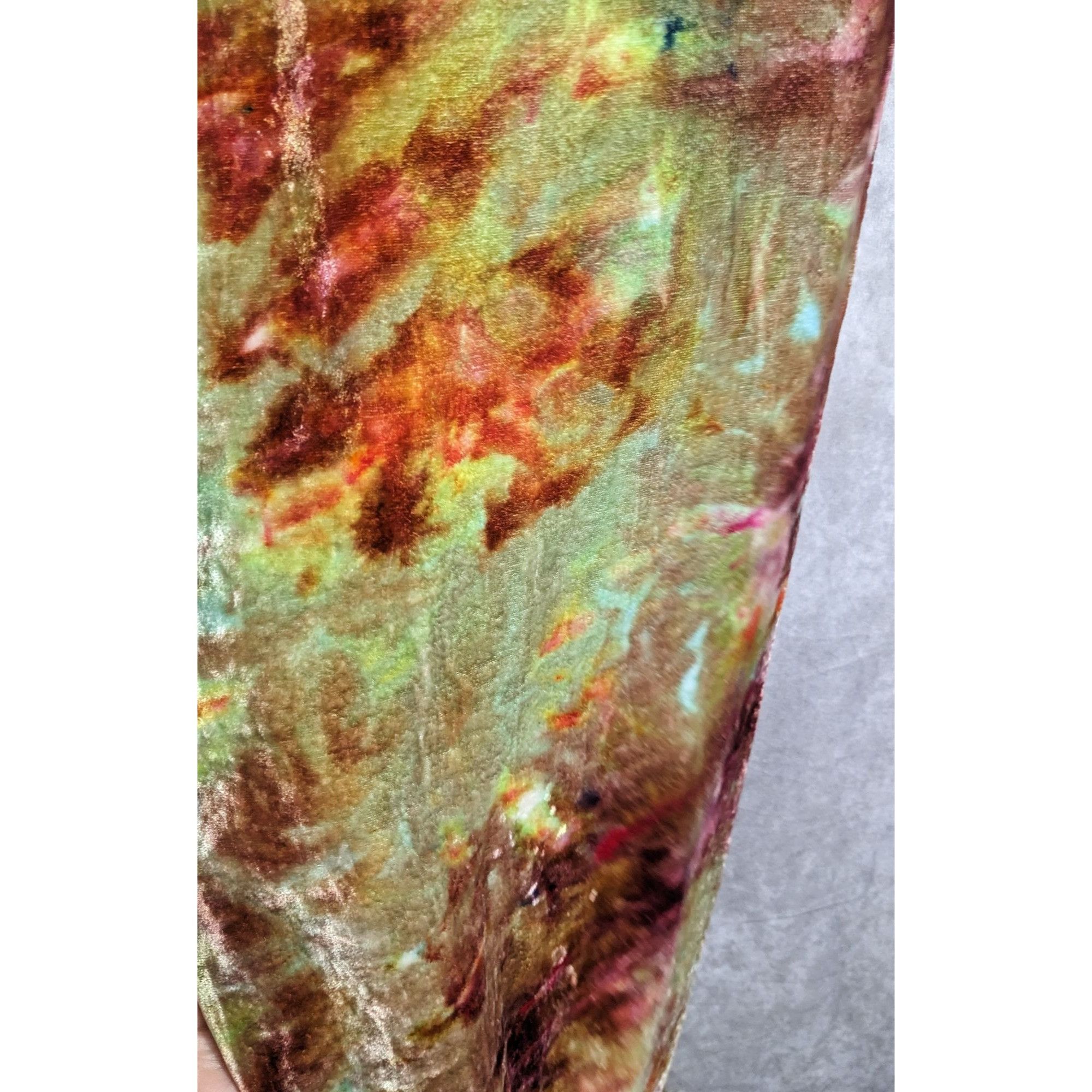 Other Vintage Bohemian Retro Hippie Velvet Tie-Dye Scarf With Frin Size ONE SIZE - 8 Thumbnail