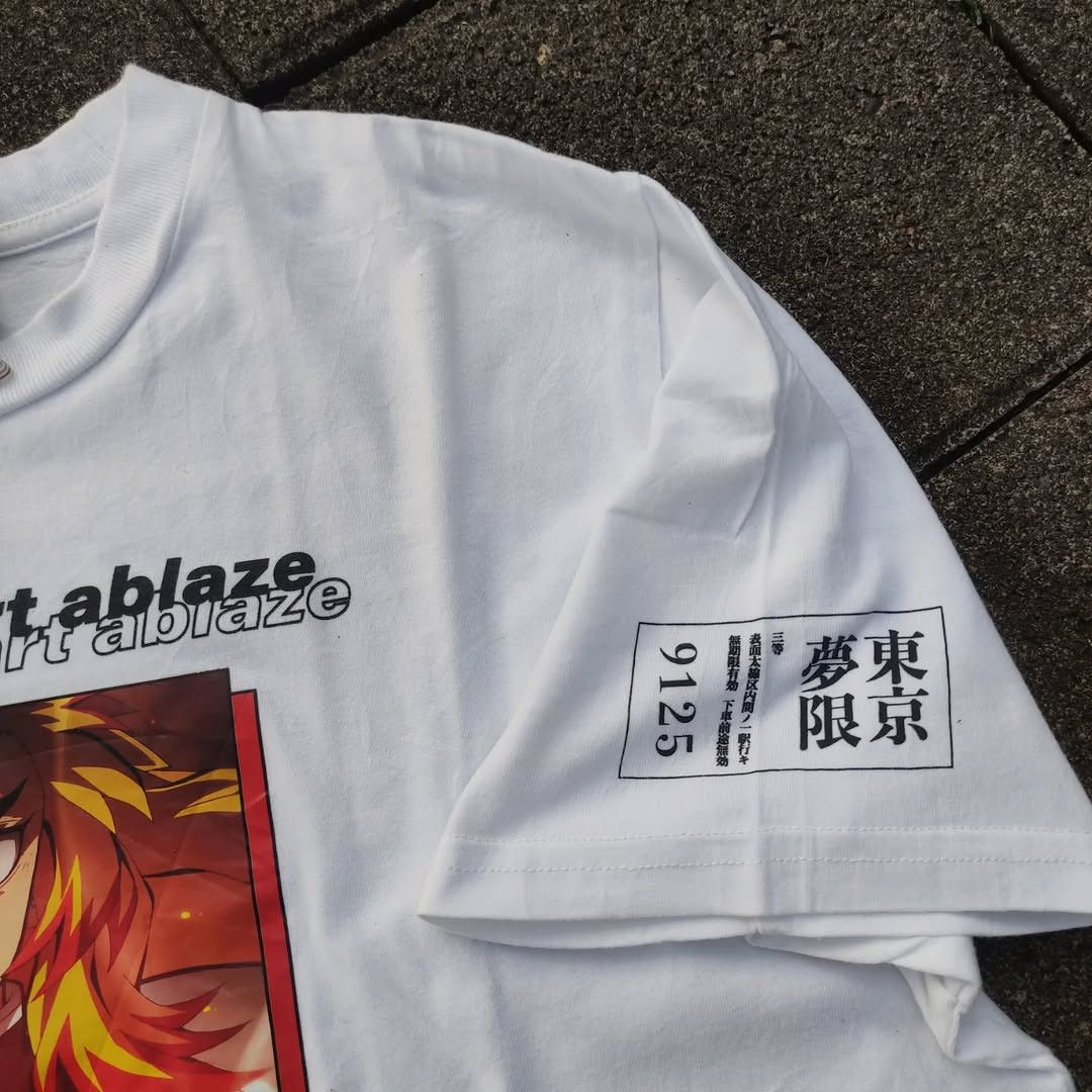 Anime Kimetsu no Yaiba Demon Slayer Rengoku Kyojuro Official Tee Size US L / EU 52-54 / 3 - 4 Thumbnail