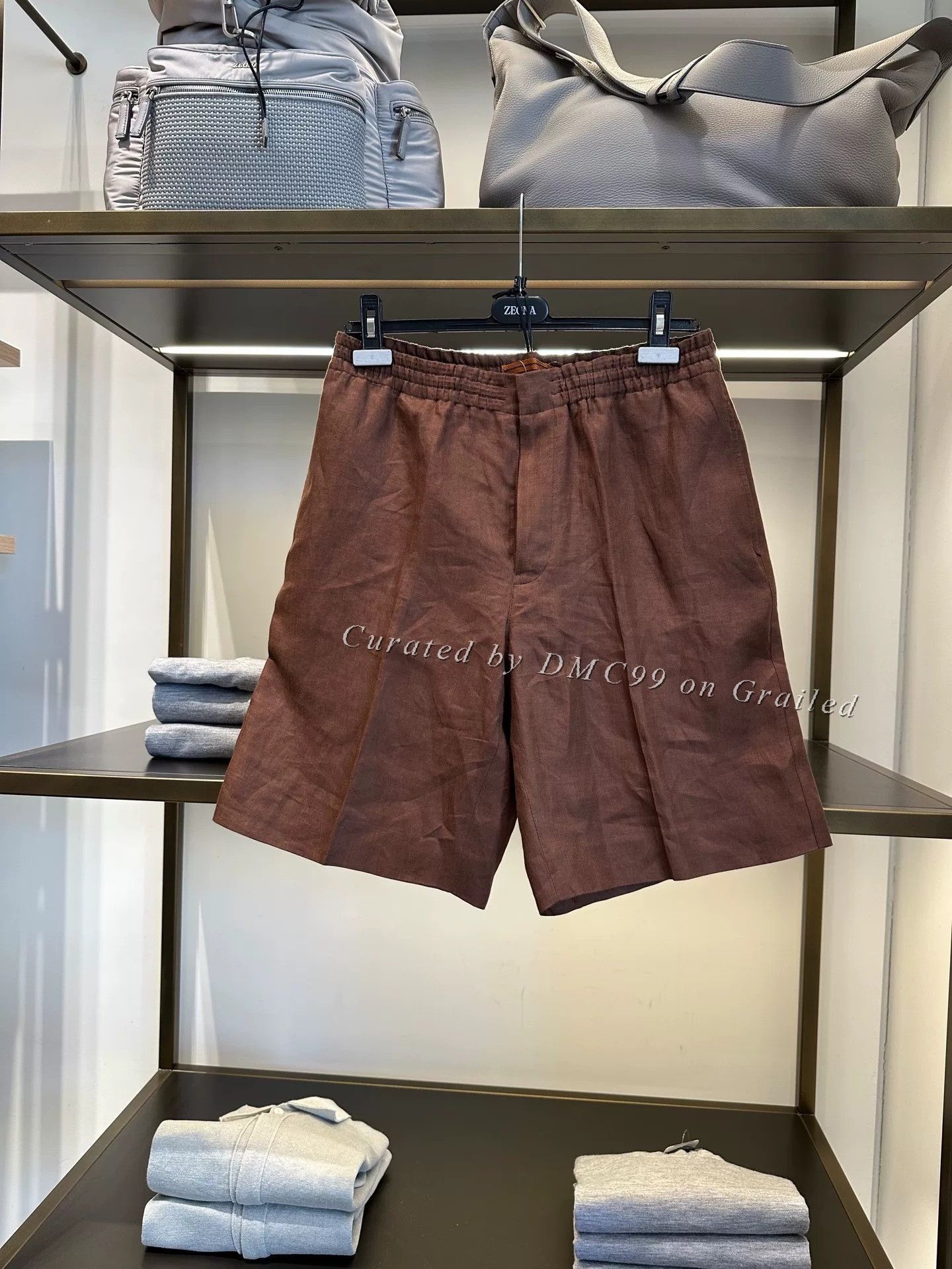 Ermenegildo Zegna Zegna Deep Brown Linen Casual Shorts Size US 36 / EU 52 - 1 Thumbnail