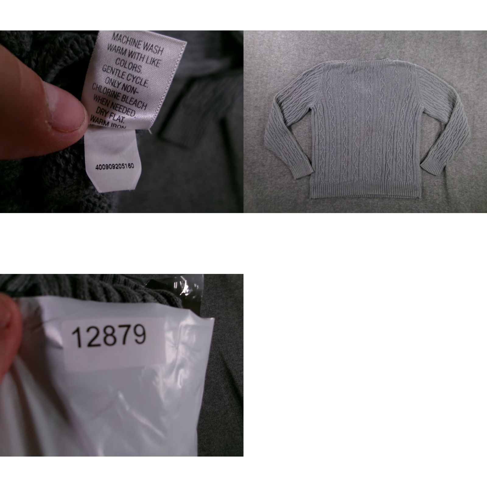 Croft & Barrow Croft & Barrow Women’s Large Gray Cable Knit V-Neck Sweater Pullover Cozy All Seasons Size L / US 10 / IT 46 - 8 Thumbnail