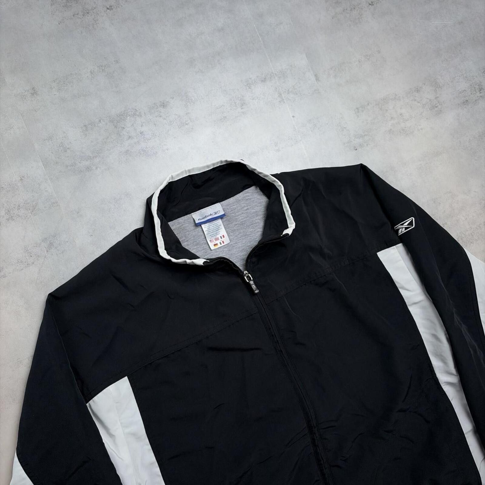 Reebok Y2K Black Reebok Fleece Lined Striped Windbreaker Jacket Size US M / EU 48-50 / 2 - 4 Thumbnail