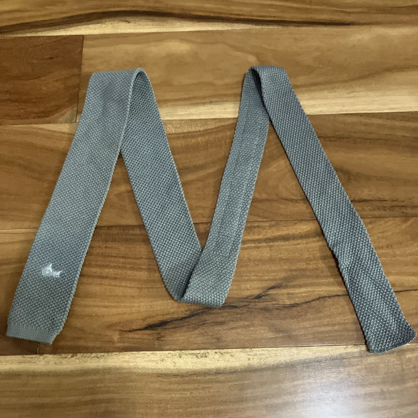 Other Vtg Knit Tie Square End Gray Chariot Emblem 1980s Academia Size ONE SIZE - 14 Thumbnail