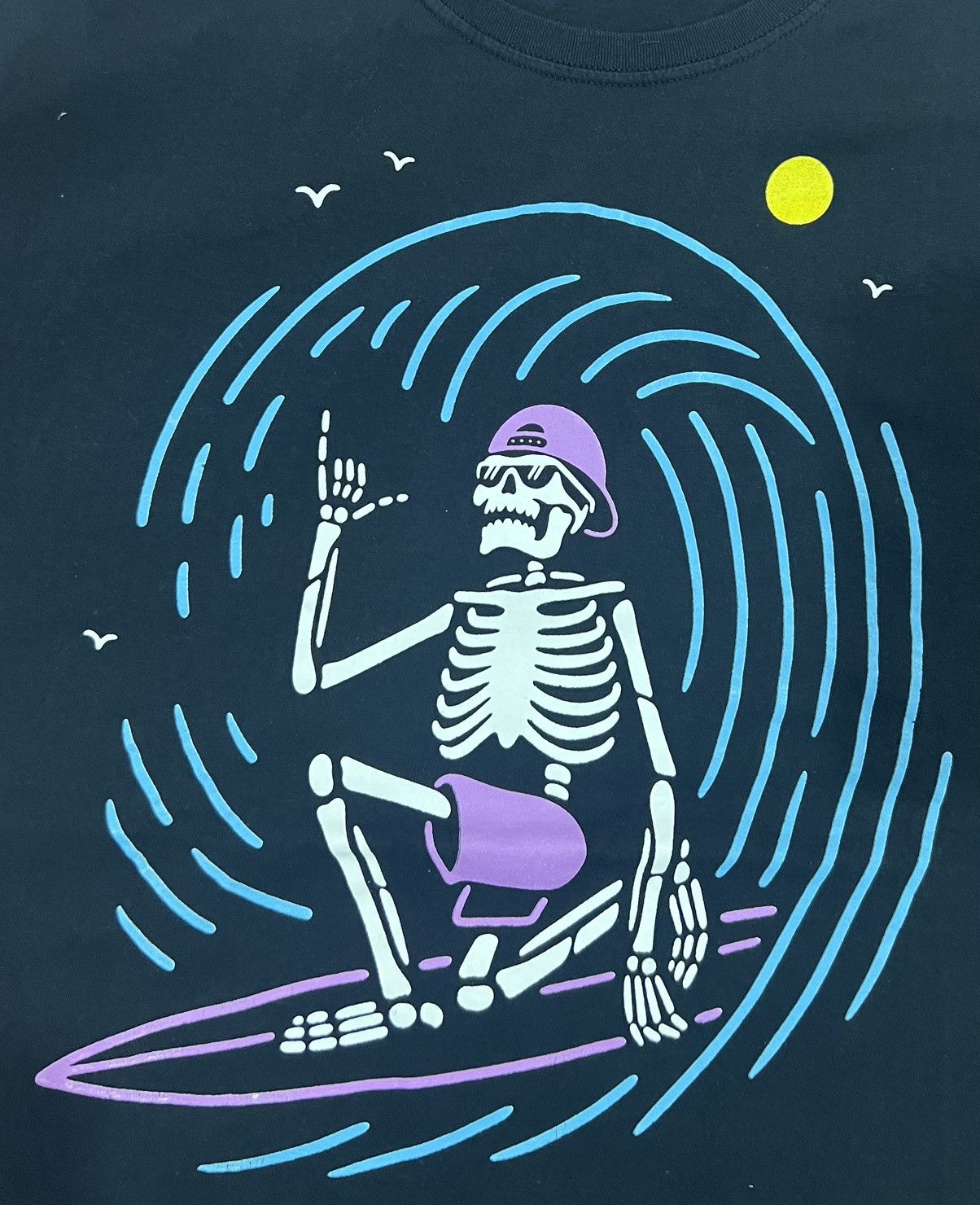 Vintage SURF SKELETON T Shirt VINTAGE Pastel Surf or Die dude Size US XL / EU 56 / 4 - 3 Thumbnail