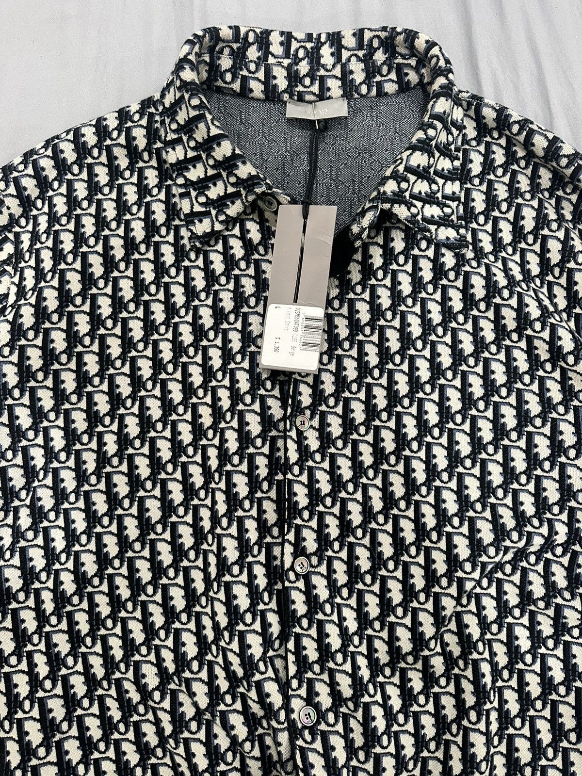 Dior Dior Oblique Overshirt Navy Blue Cotton Jacquard Size US L / EU 52-54 / 3 - 2 Thumbnail