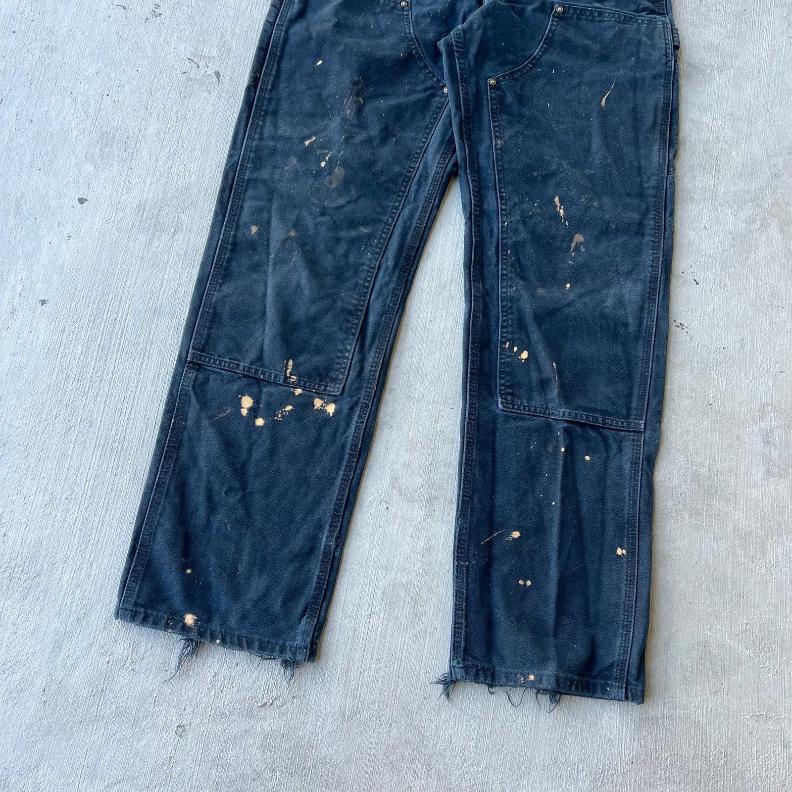 Carhartt × Vintage Carhartt faded black double knee work wear carpenter pants Size US 31 - 4 Thumbnail
