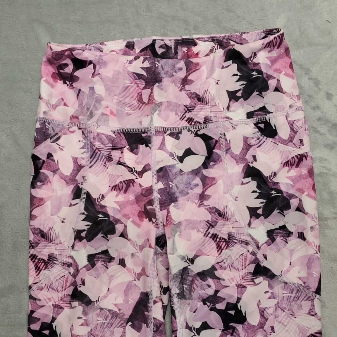 Pinko Duluth Leggings Women XS Pink Floral Stretch Athleisure Pants - Running & Jogging Yoga, Pink Floral, Womens XS Legging Pants Size 26" / US 2 / IT 38 - 3 Thumbnail
