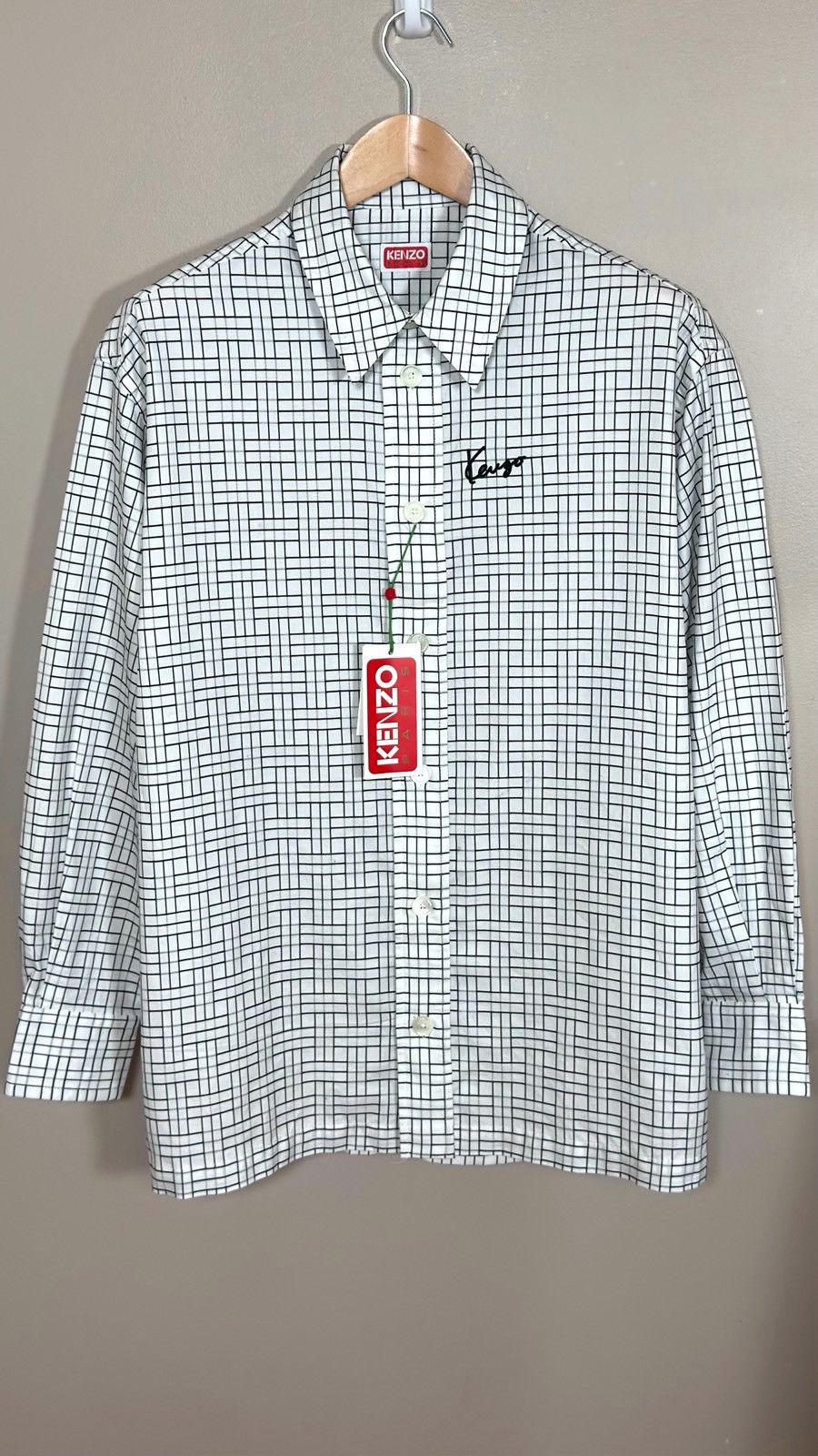 Kenzo KENZO NWT Nigo "Weave" Grid Oversized Jacquard Shirt Size US S / EU 44-46 / 1 - 1 Thumbnail