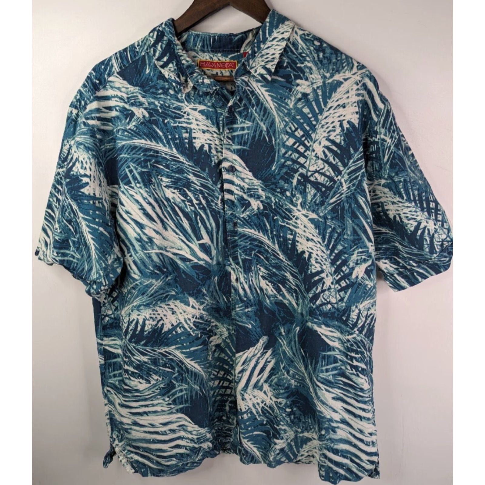 AQUA Havanera Aqua Tropical Hawaiian Linen Blend Short Sleeve Button Up Shirt Mens XL Size US XL / EU 56 / 4 - 2 Thumbnail