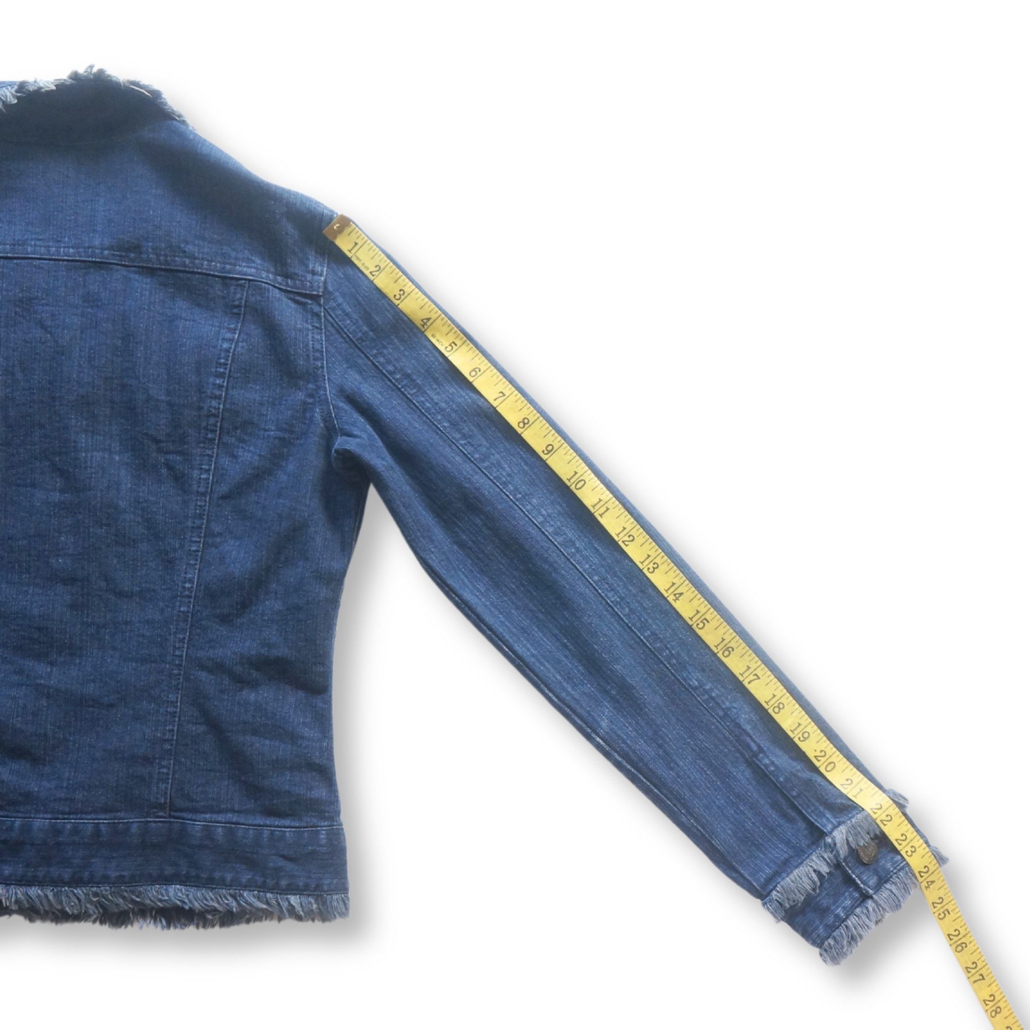 Japanese Brand Ayers Rock Dark Blue Fringe Denim Jacket Size M / US 6-8 / IT 42-44 - 10 Thumbnail