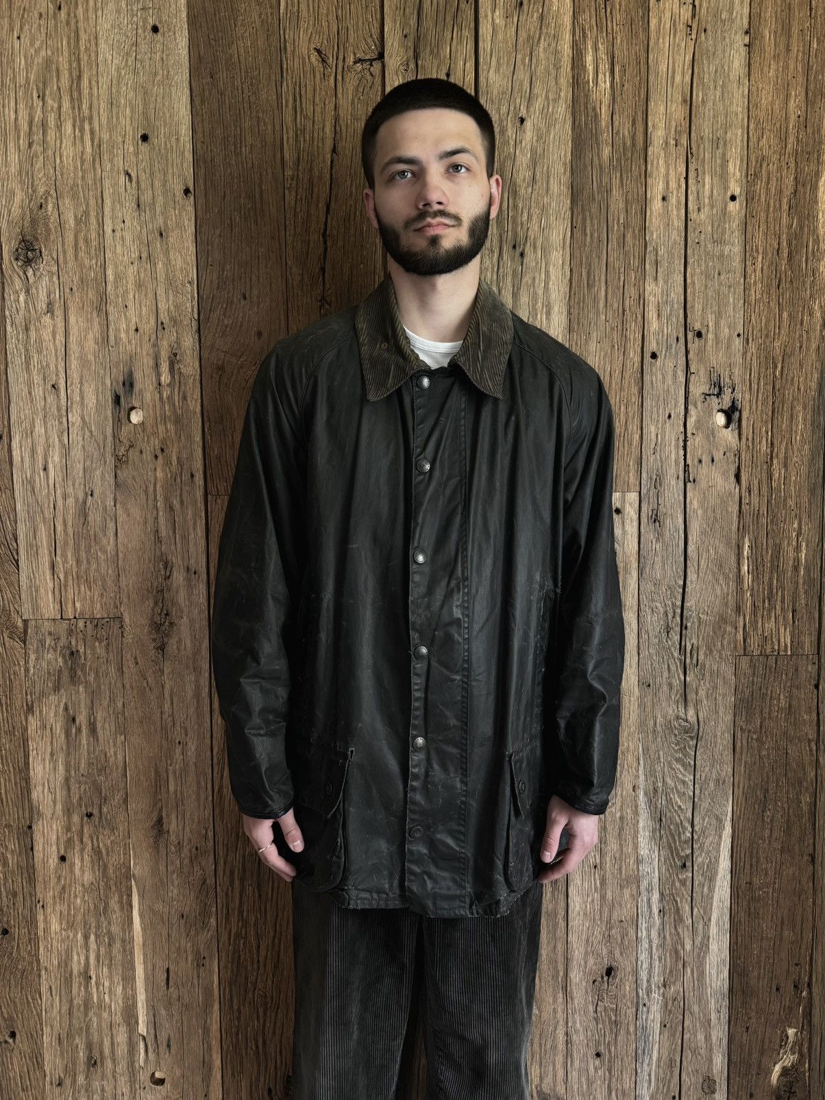 Barbour × Vintage Vintage 90s Barbour Beaufort Wax Faded Jacket 