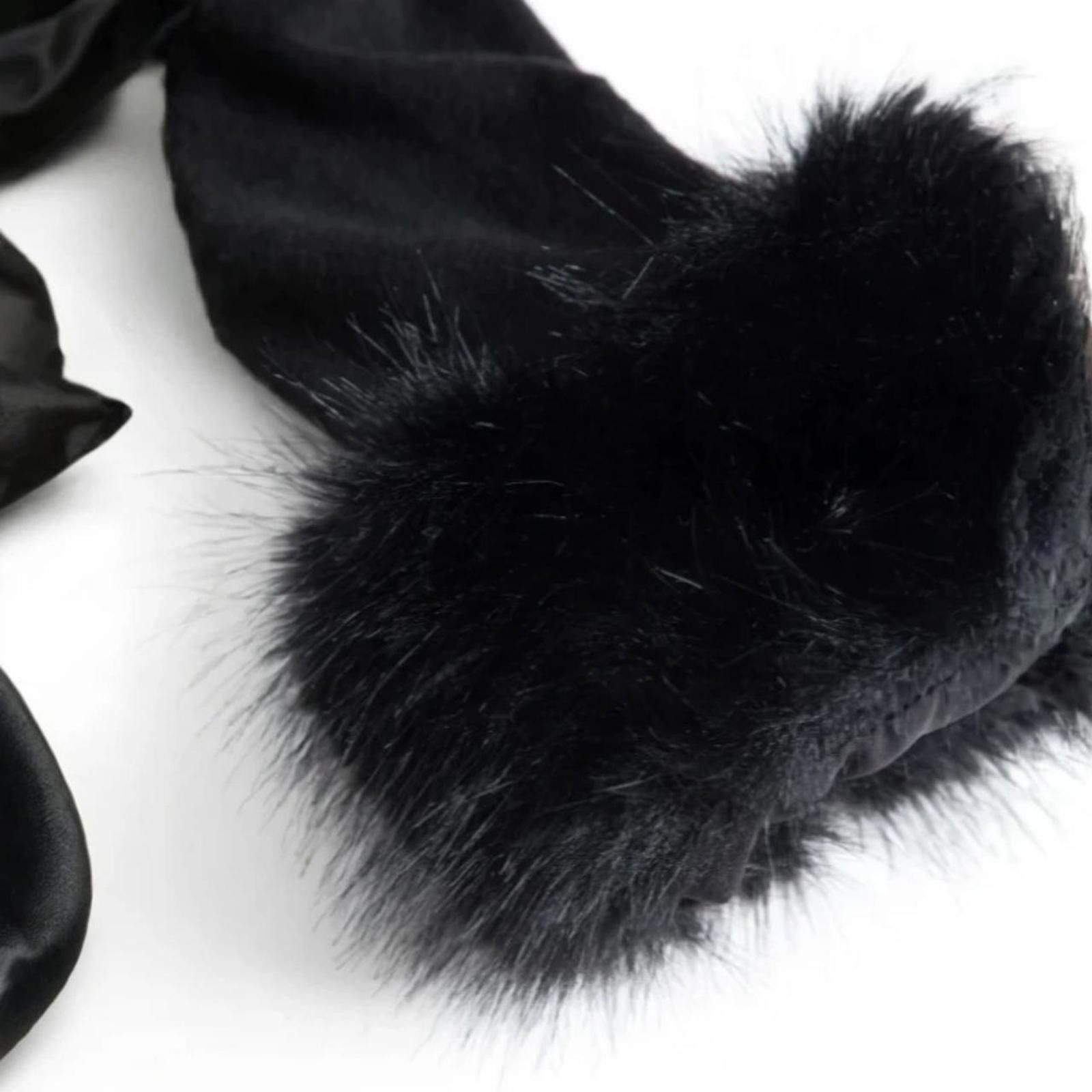 Designer Black Fur Button Up Top Black Fur Jacket Sweater 🐼 Size S / US 4 / IT 40 - 4 Thumbnail