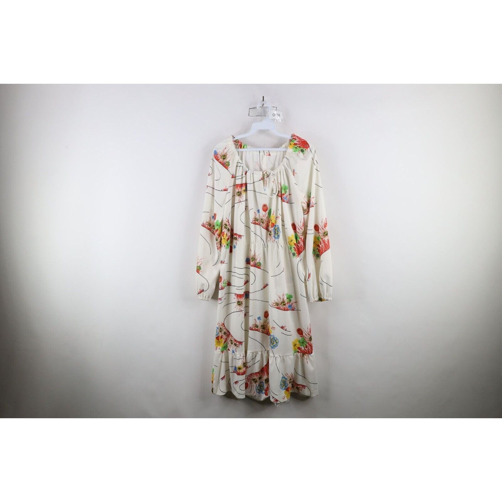 Vintage Vintage 70s Mid Century Modern MCM Flower Knit Dress Size XL / US 12-14 / IT 48-50 - 1 Thumbnail