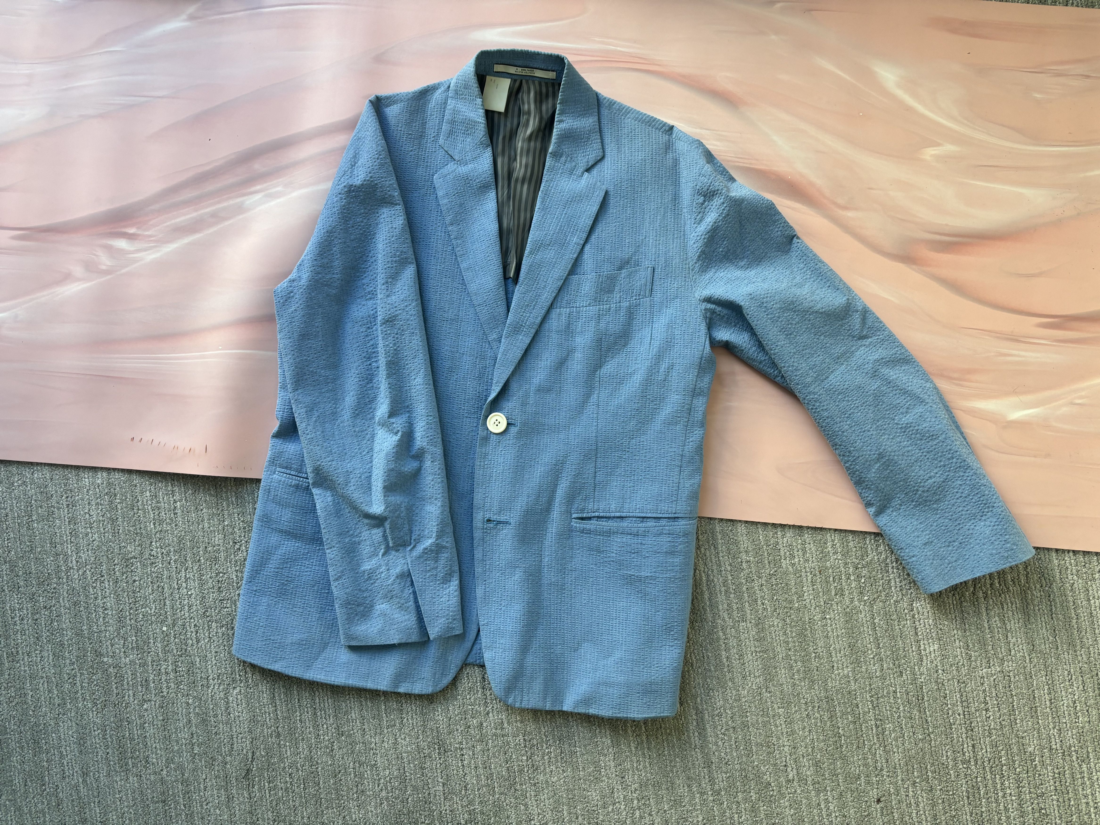 Japanese Brand × N.Hoolywood N. Hoolywood Blue loose fit blazer size M seersucker Size 40R - 1 Thumbnail