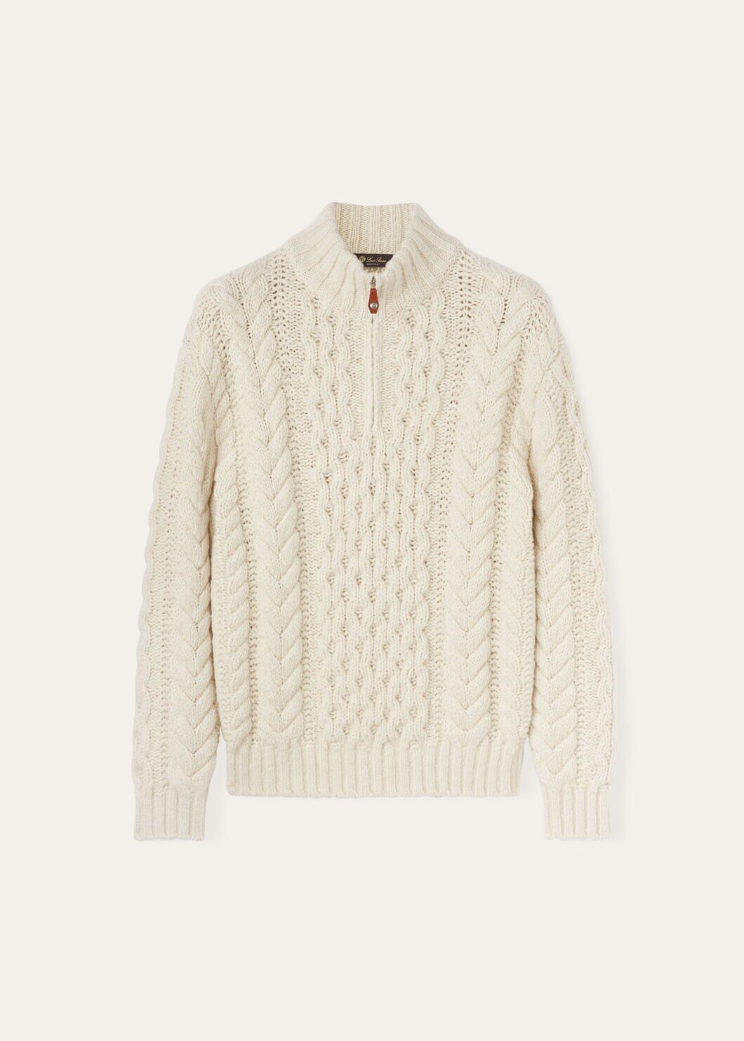 Loro Piana o1w1db10725 FAO6300 Valduggia Half-neck Sweater in Off White Size US L / EU 52-54 / 3 - 1 Thumbnail
