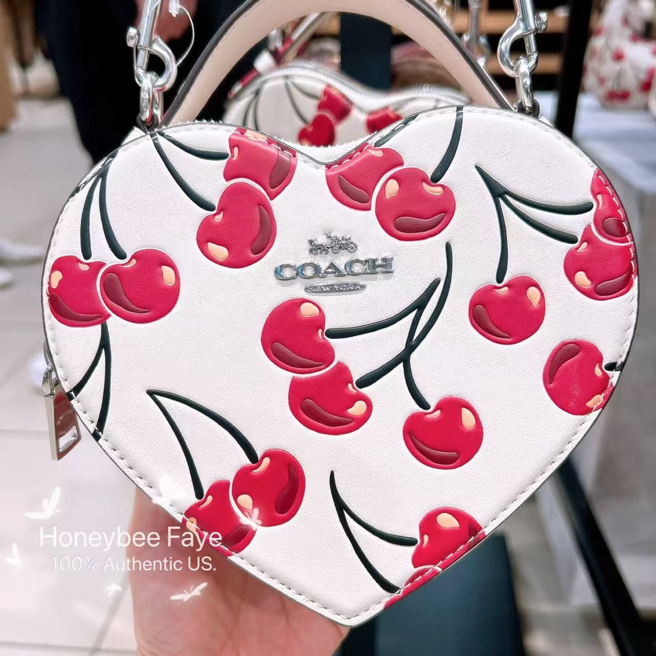 Coach 🍒 Heart Crossbody Bag With Cherry Print CAB06 Size ONE SIZE - 4 Thumbnail