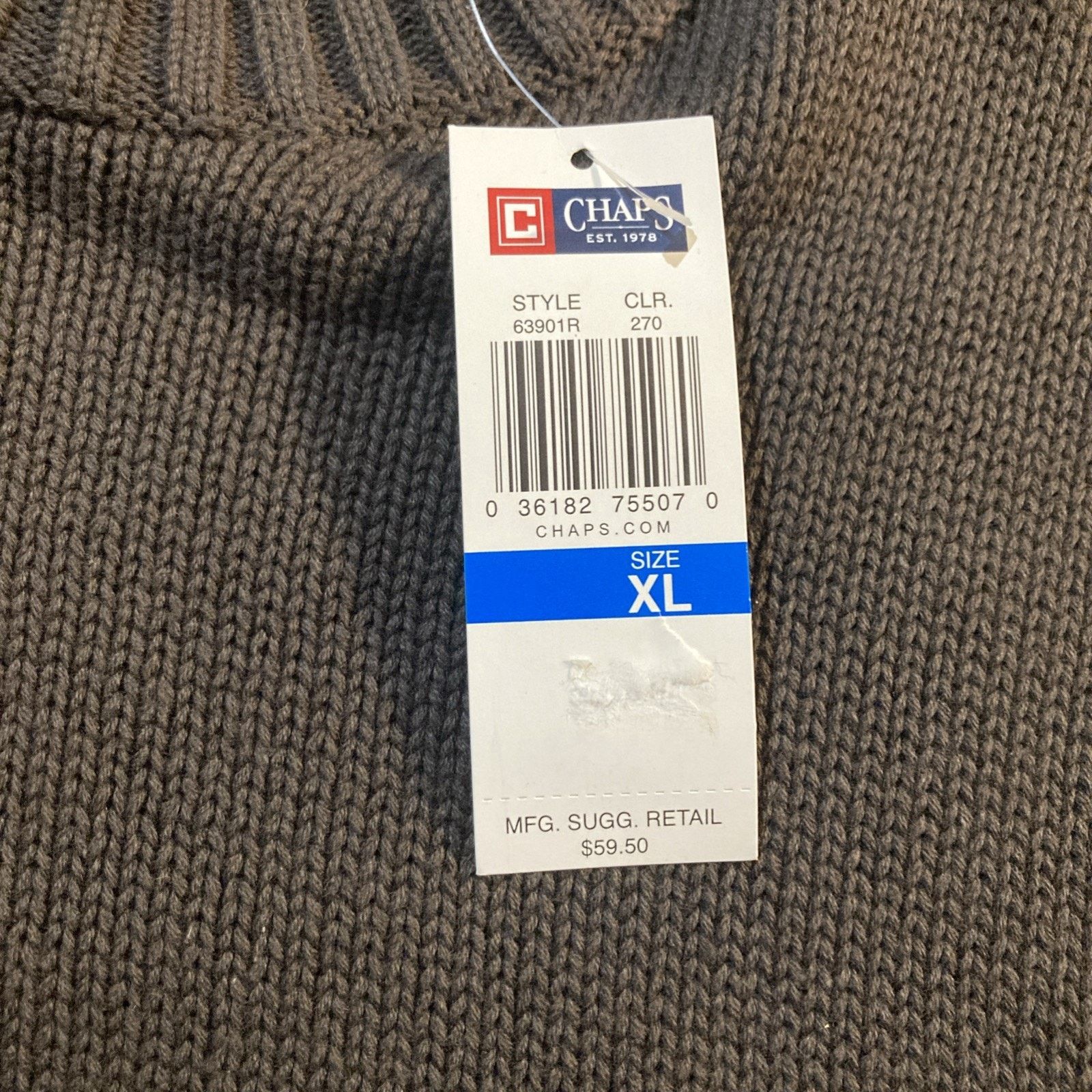 Chaps Y2K Academia Chaps 100% Cotton Men Knit Sweater XL Brown NWT Size US XL / EU 56 / 4 - 3 Thumbnail