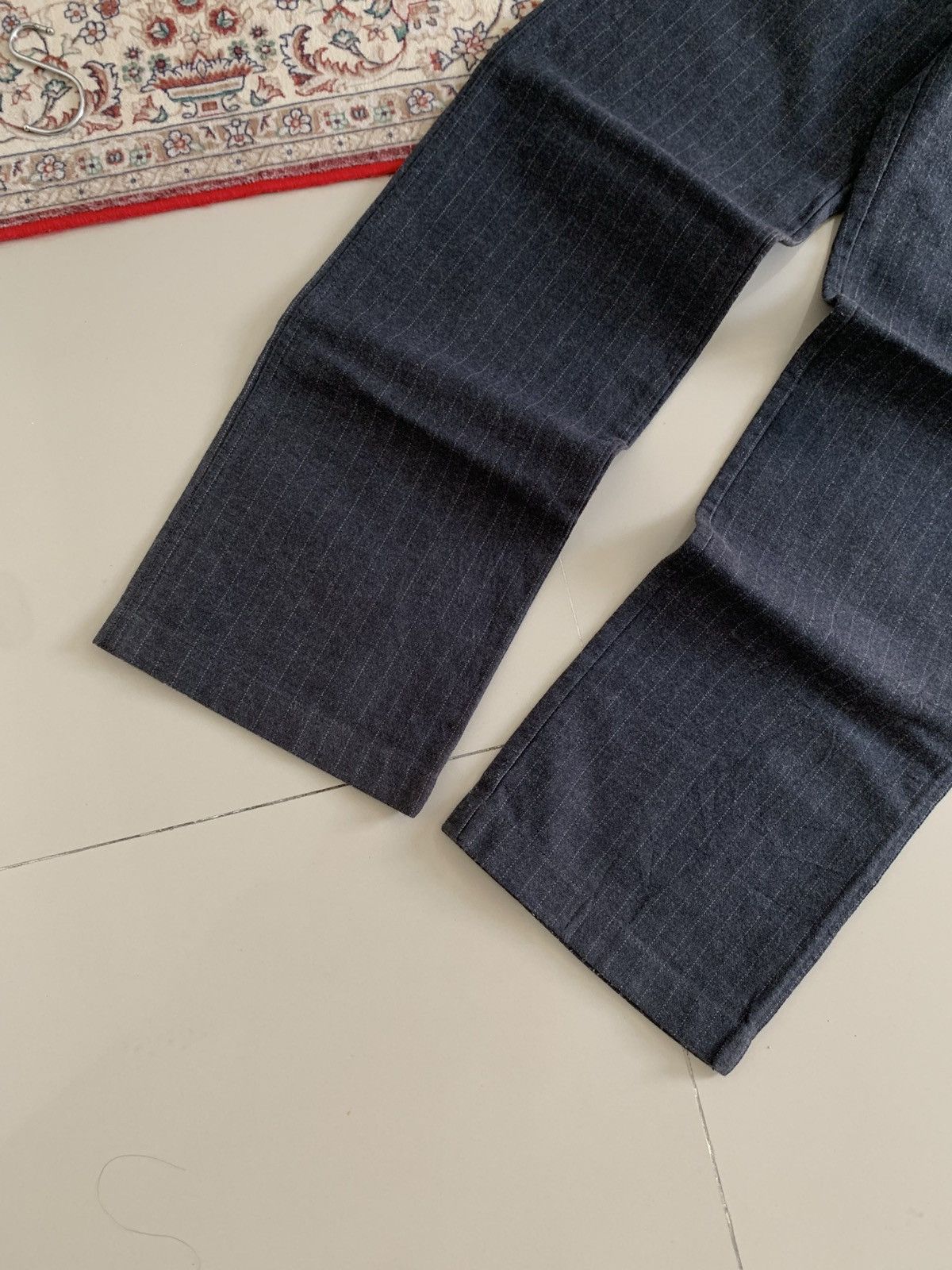 Japanese Brand Ships Japan Wool Stripe Wide Leg Trousers Size US 30 / EU 46 - 2 Thumbnail