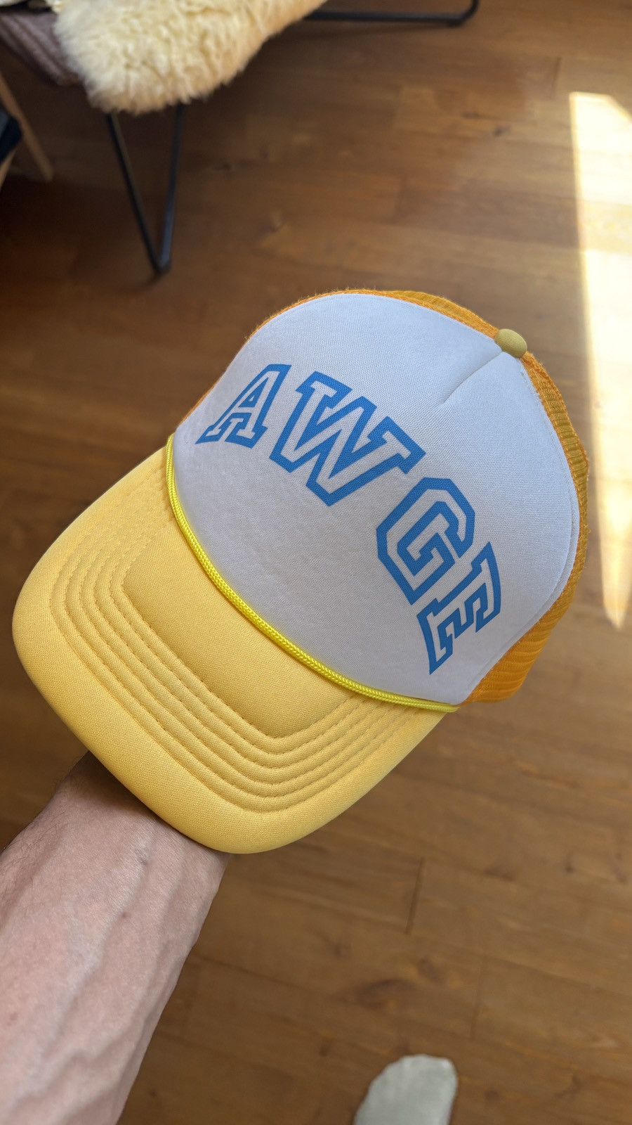 AWGE x A$AP ROCKY yellow / blue Trucker hat