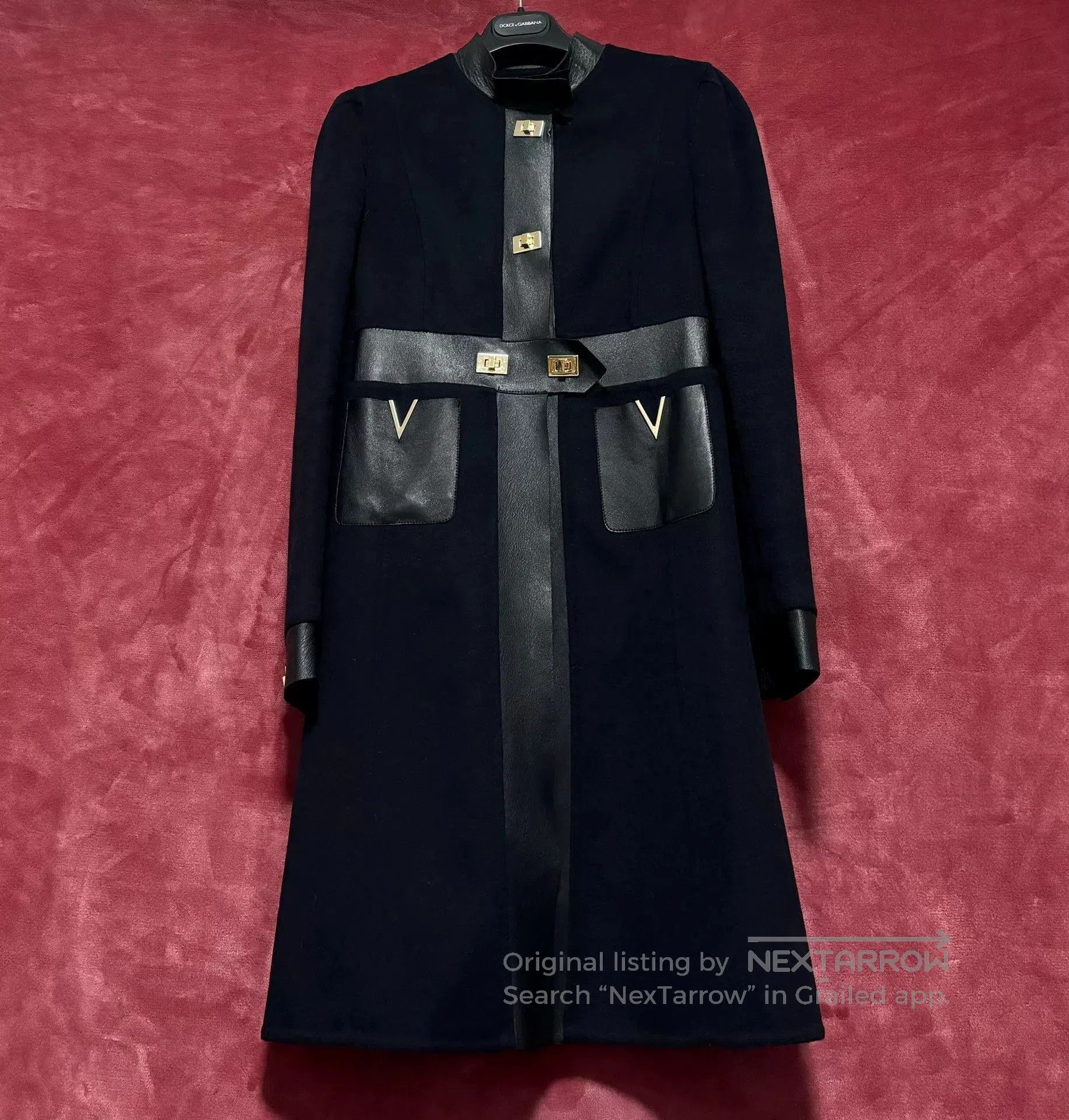 Valentino Valentino Wool Cashmere Leather Patchwork Coat. Size S / US 4 / IT 40 - 1 Thumbnail