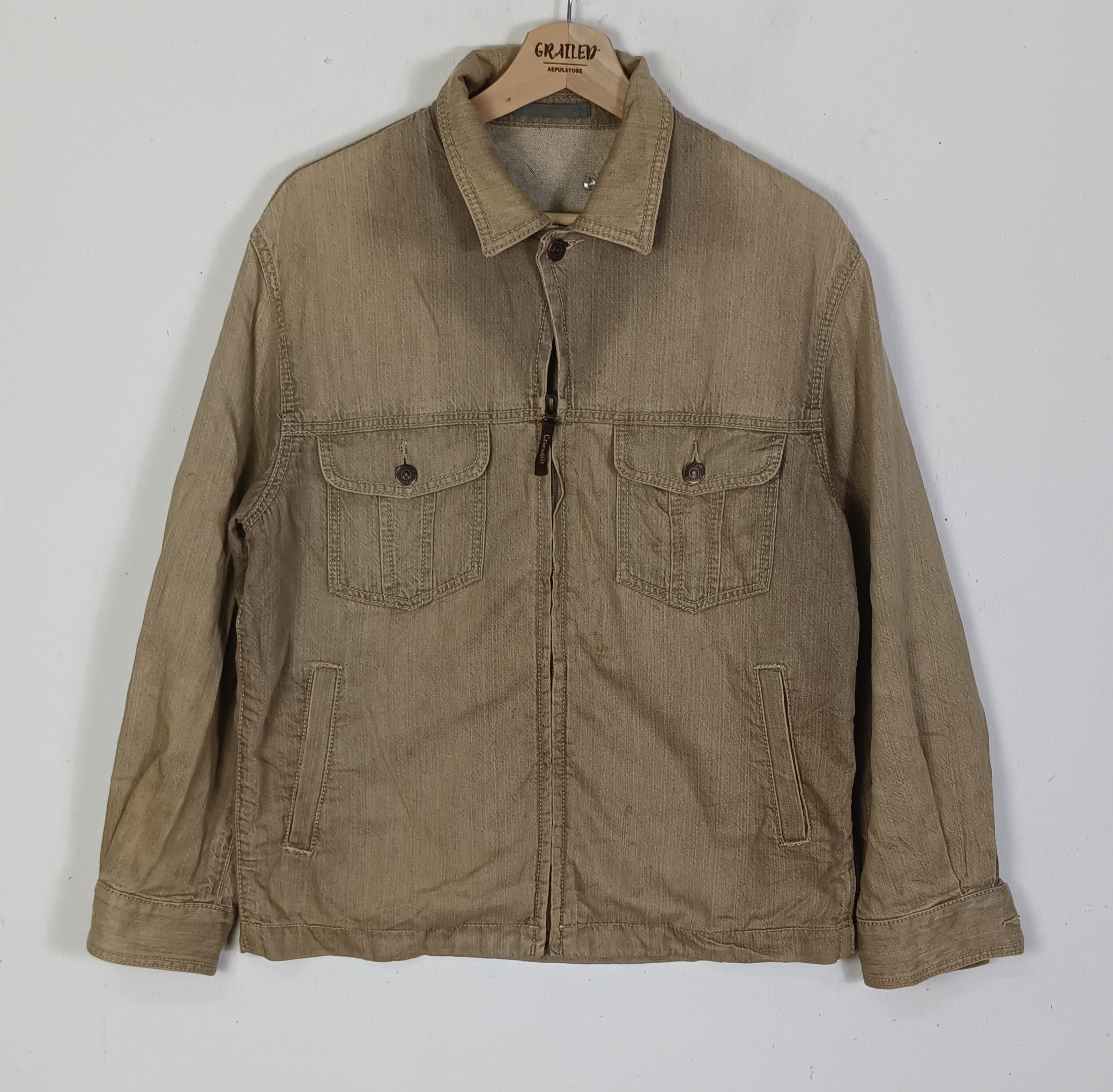 Japanese Brand Crocodile Men Denim Zipper Jacket Size US M / EU 48-50 / 2 - 1 Thumbnail