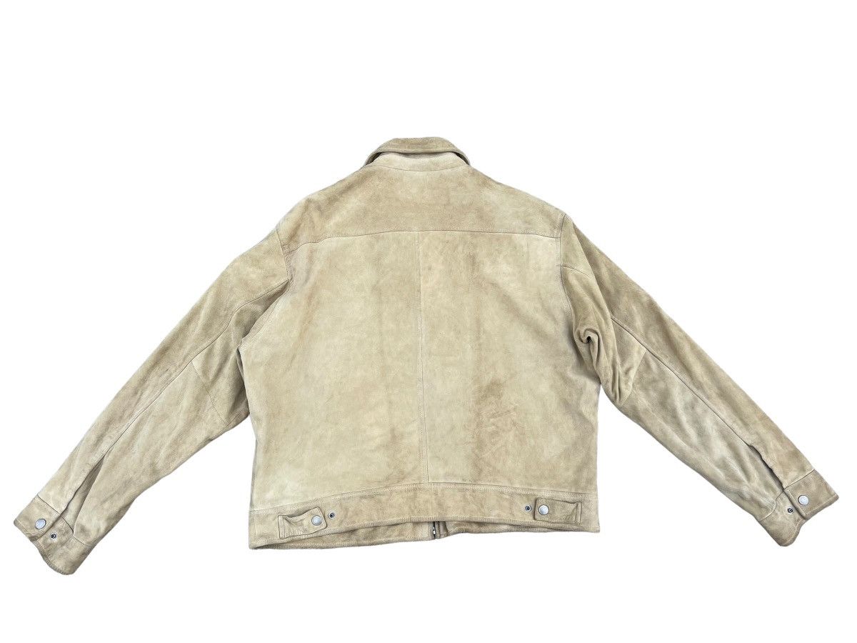 DKNY RARE! Vintage 90s DKNY Patina Suede Leather Jacket Size US XL / EU 56 / 4 - 2 Thumbnail