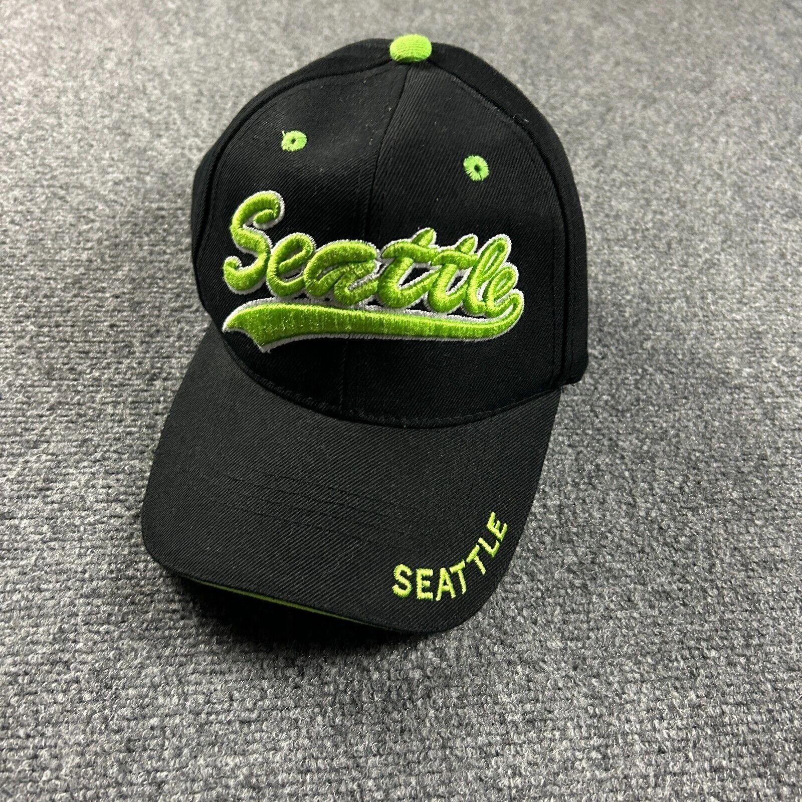 Other Seattle Cap Hat Black Adjustable Adults Baseball Size ONE SIZE - 1 Thumbnail