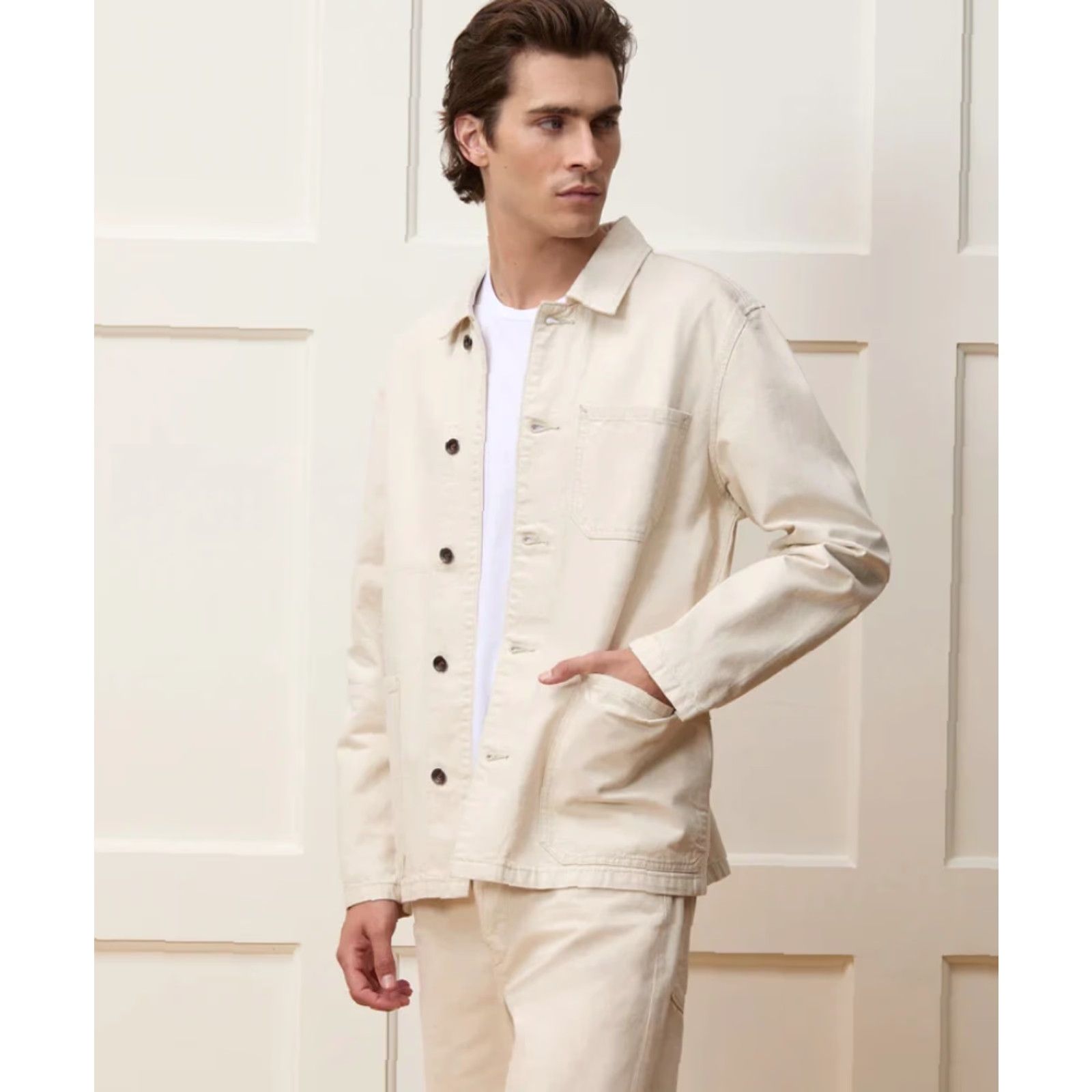 Todd Snyder TODD SNYDER Lightweight Japanese Selvedge Chore Coat in Canvas Men M Ivory 11.5 oz Denim Chore Coat Pockets Baggy Casual Womens Mens Size US M / EU 48-50 / 2 - 2 Thumbnail