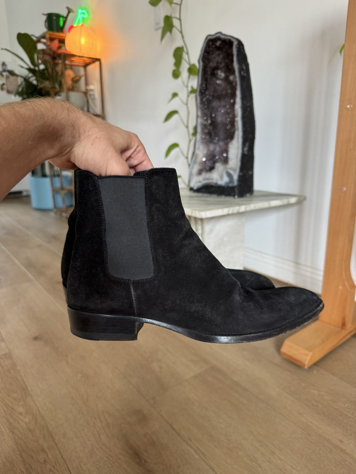 Saint Laurent Paris Hedi Suede Chelsea Boots Size US 7 / EU 40 - 3 Thumbnail