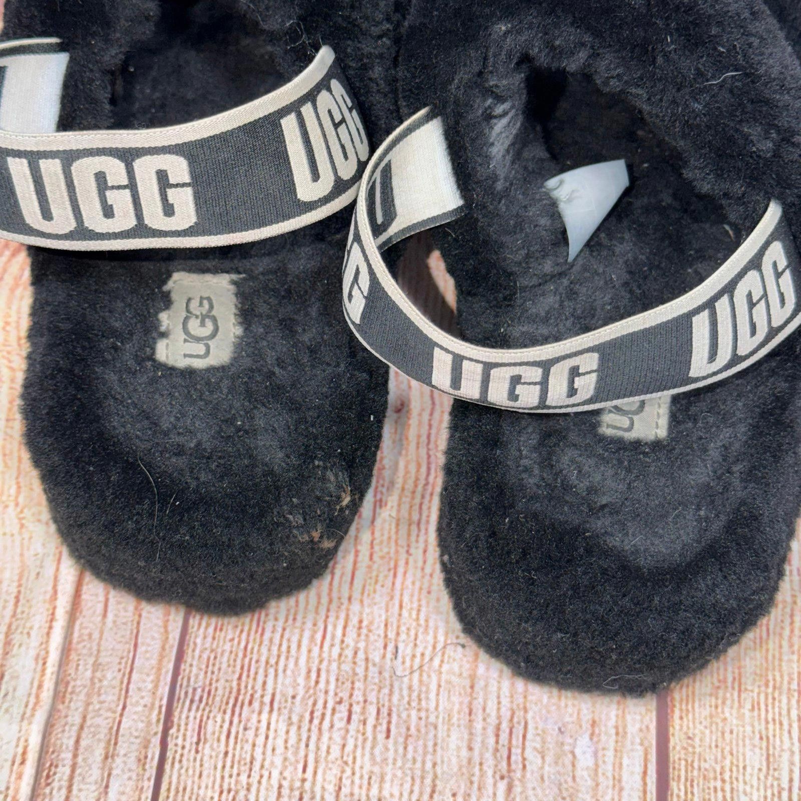 Other UGG Fluffy Black Slippers with Logo Strap Size 9 Size US 9 / IT 39 - 6 Thumbnail