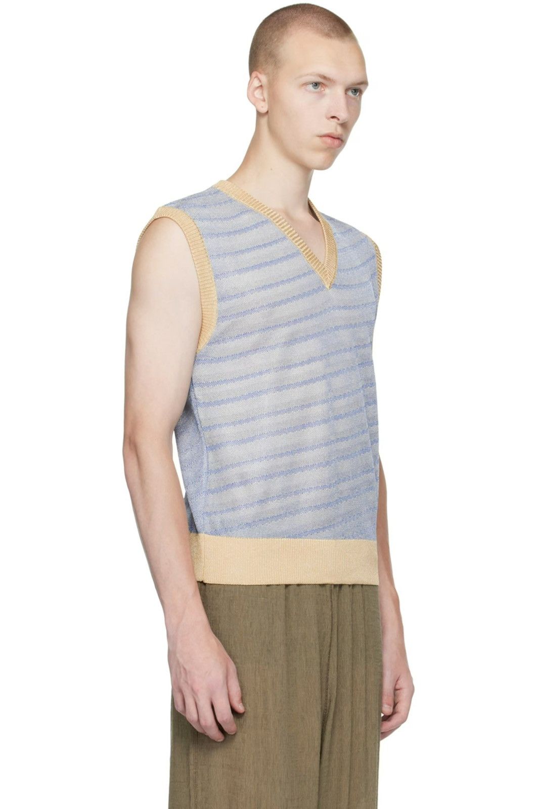 Our Legacy Our Legacy Blue Striped Vest Size US S / EU 44-46 / 1 - 4 Thumbnail