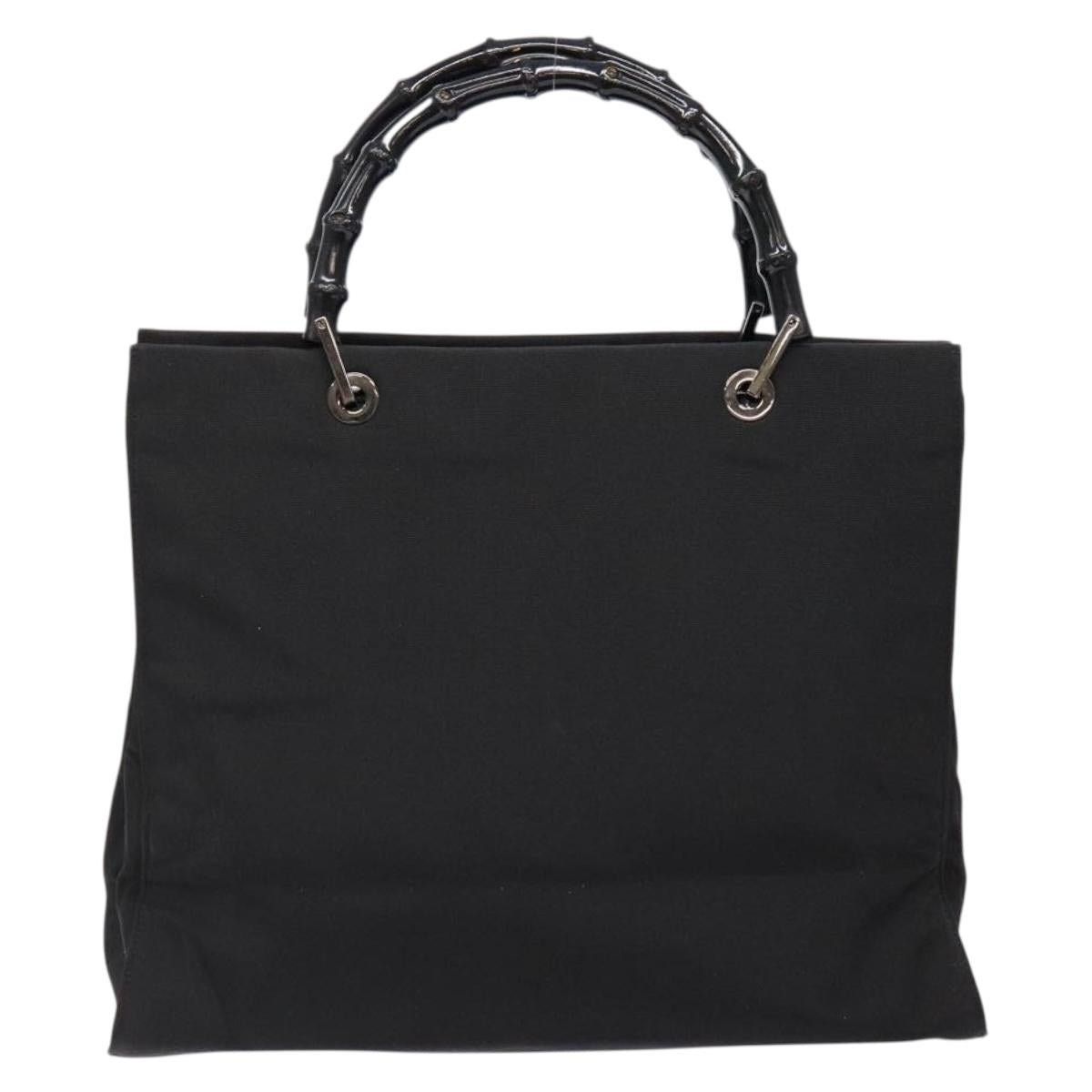 Gucci GUCCI Bamboo Hand Bag Nylon Black Silver 002 002 Size ONE SIZE - 3 Thumbnail