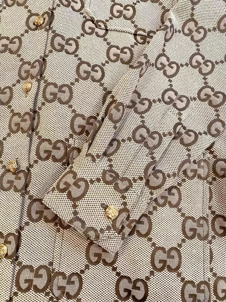 Gucci Gucci Size 38 Full logo canvas shirt jacket 2501-Nextarrow Size US XXS / EU 40 - 5 Thumbnail