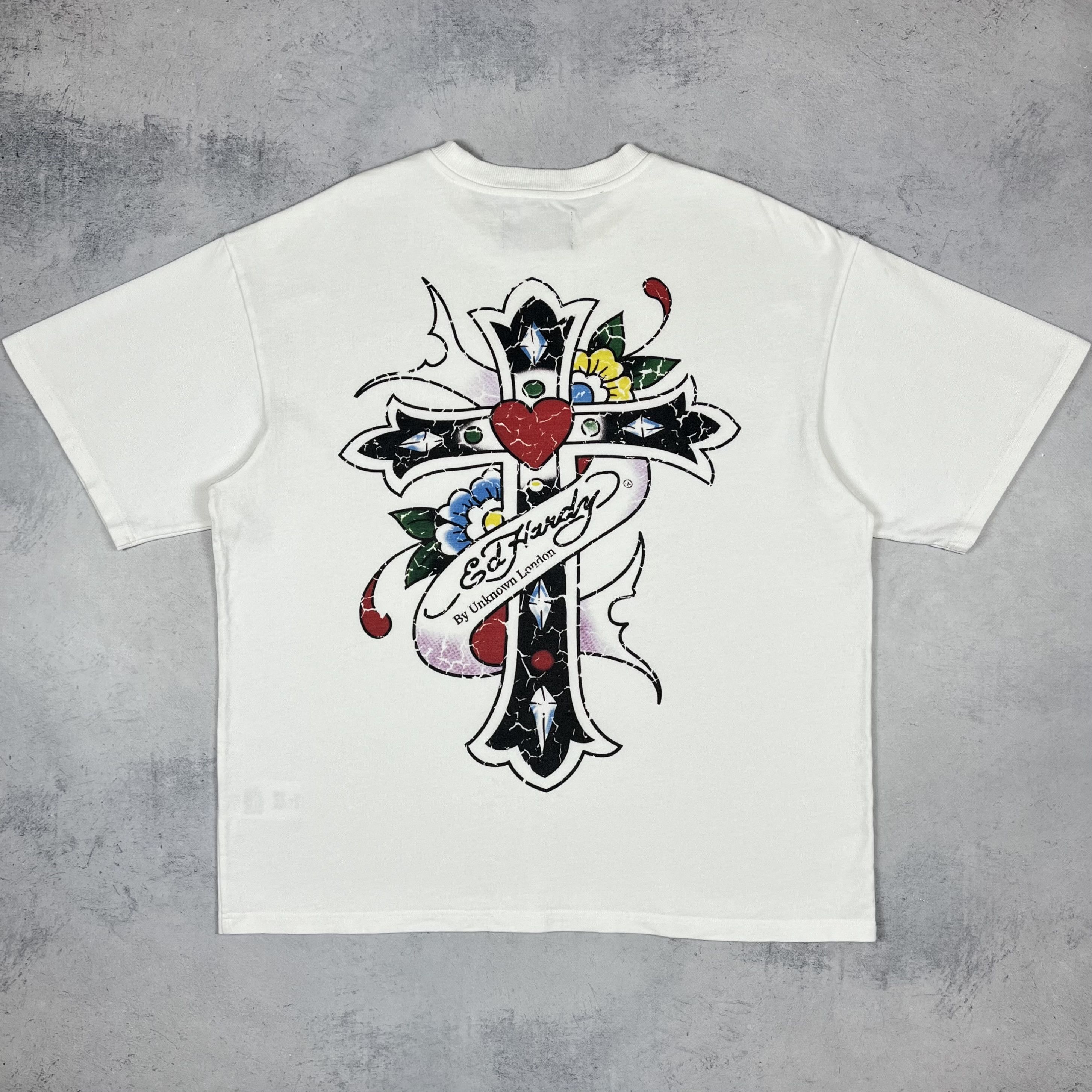 Ed Hardy × Unknown London Unknown London X Ed Hardy Cross Big Logo Oversize T Shirt Size US L / EU 52-54 / 3 - 2 Thumbnail