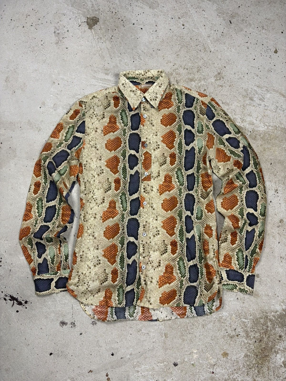 John Galliano Vintage 2000s John Galliano Snake Skin Print Button Up Shirt Size M / US 6-8 / IT 42-44 - 1 Thumbnail