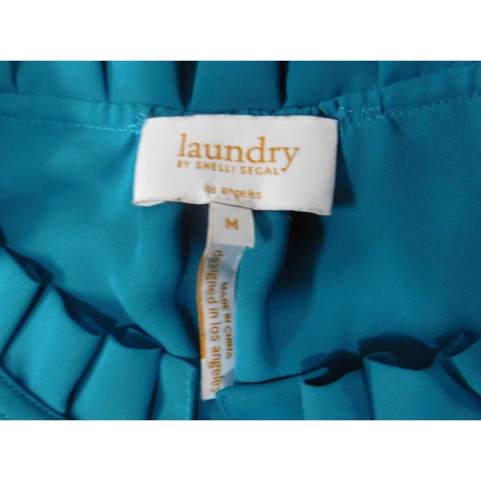 Laundry by Shelli Segal Laundry By Shelli Segal Womens Blouse M Blue Crew Neck Pullover Silk Polyester Sleeveless Short Ruffle Casual 90s? Size M / US 6-8 / IT 42-44 - 5 Thumbnail