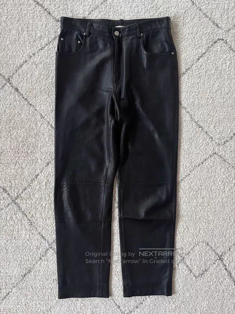 Hermes Hermes Leather Pants, Black Deer Leather + 100% Silk Mater Size 26" / US 2 / IT 38 - 1 Thumbnail