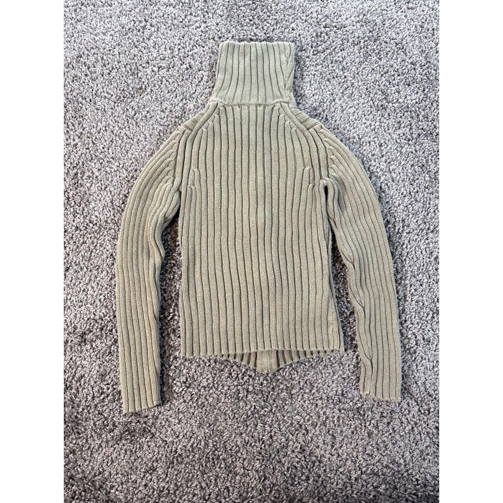 Gap VINTAGE Gap Cardigan Sweater Women's XS Green Turtleneck 90s Long Sleeve Cotton Zip Winter Womens Size XS / US 0-2 / IT 36-38 - 5 Thumbnail