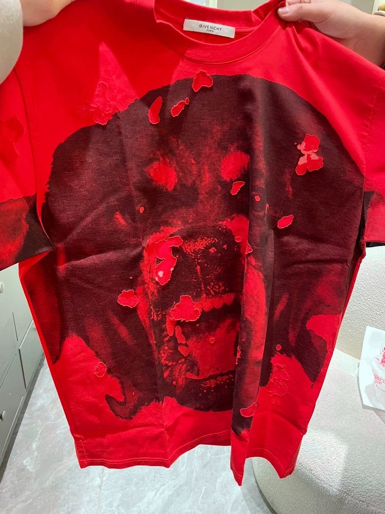 Givenchy Givenchy Dog Year Limited Edition Red Dog Head Ripped Short Size US M / EU 48-50 / 2 - 2 Thumbnail